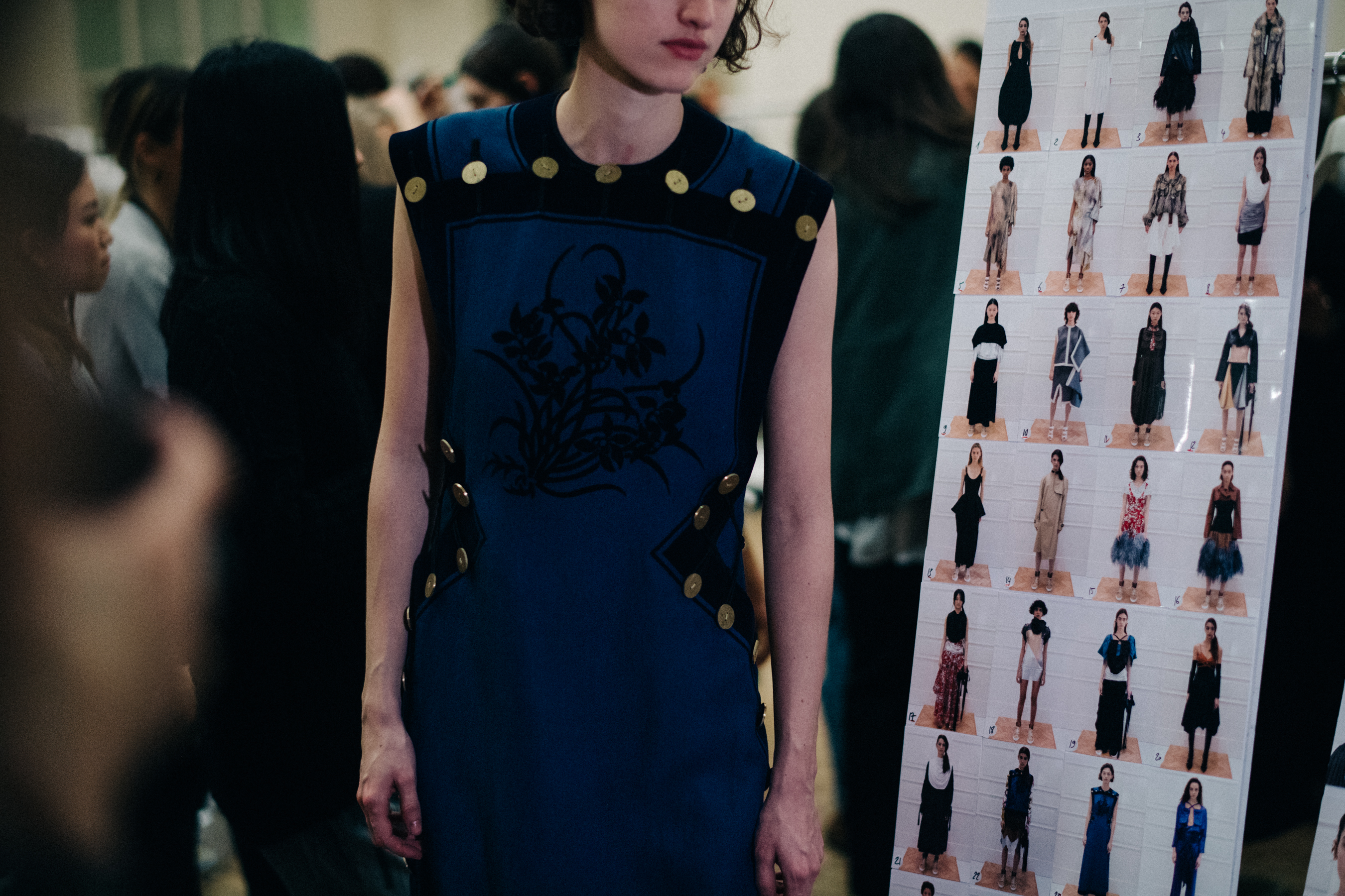 Amber Witcomb wearing blue dress