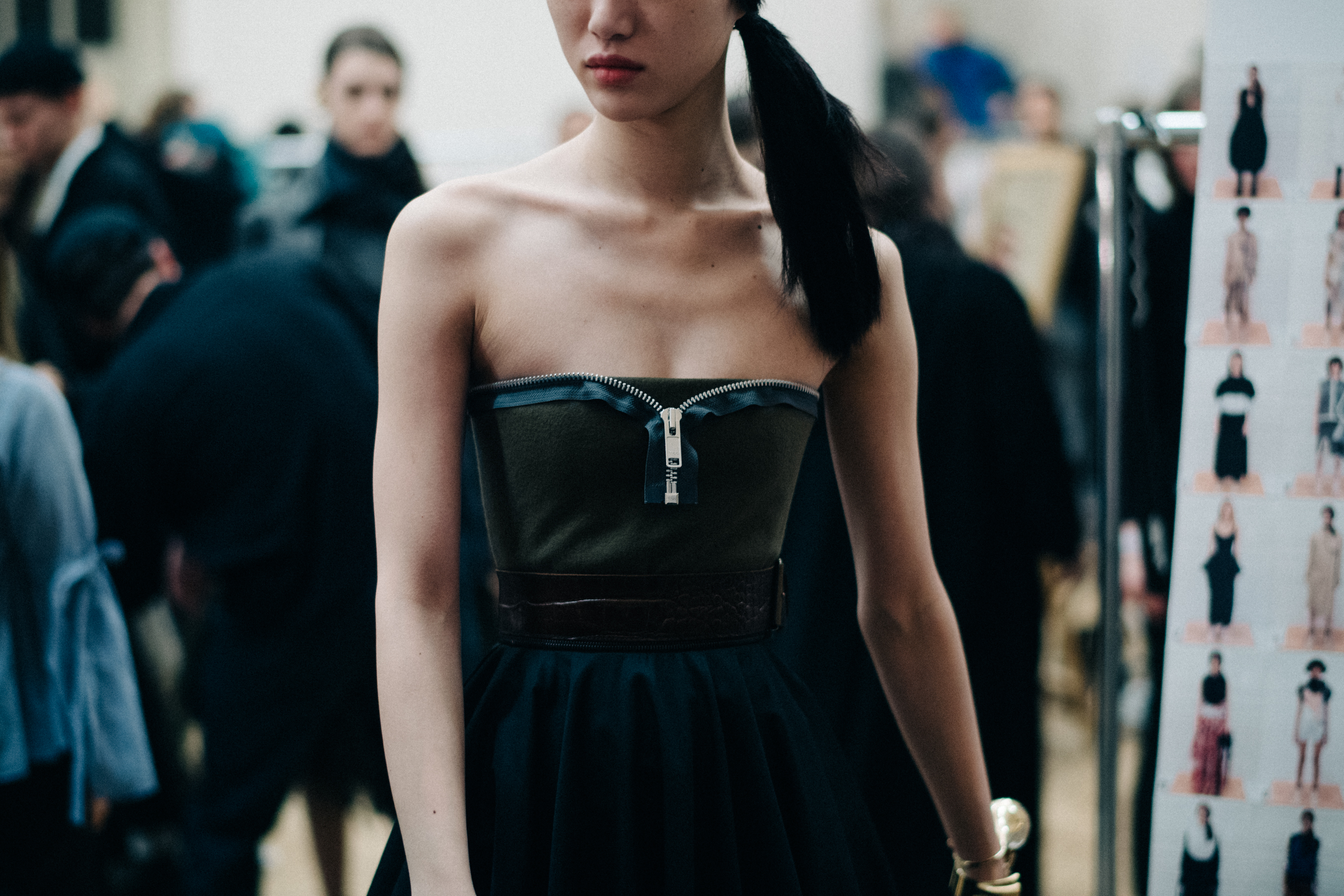 Sora Choi wearing black dress