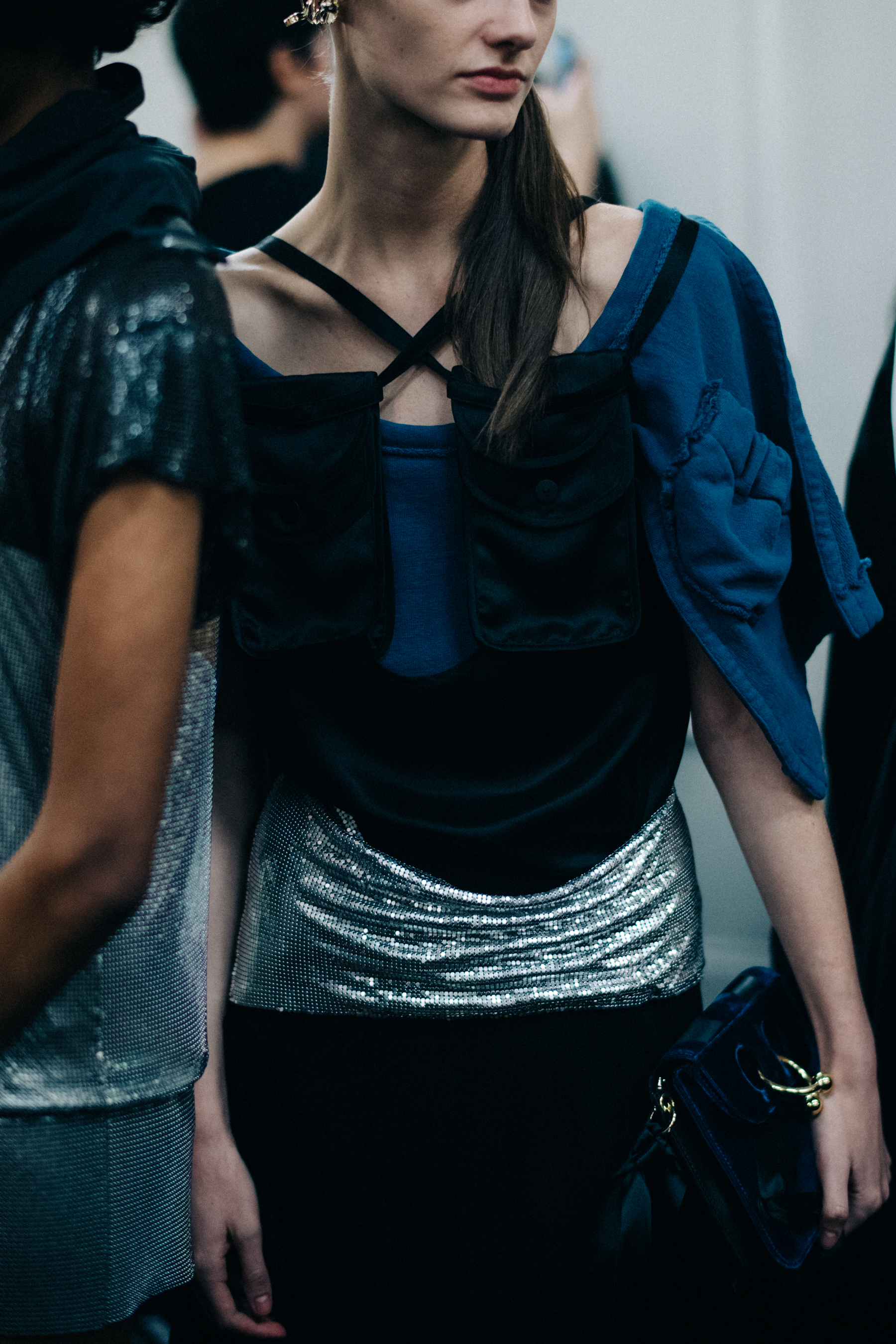 Amanda Googe wearing blue jacket