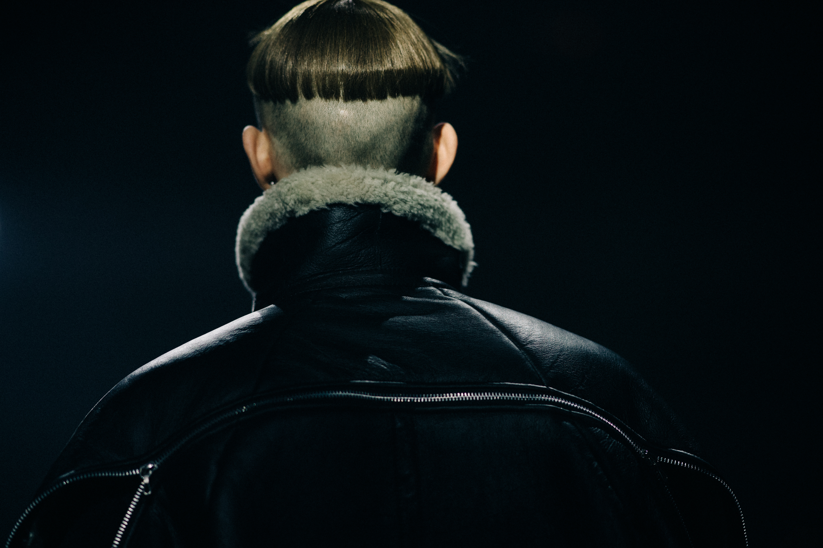 Gaby Sahhar wearing big black jacket