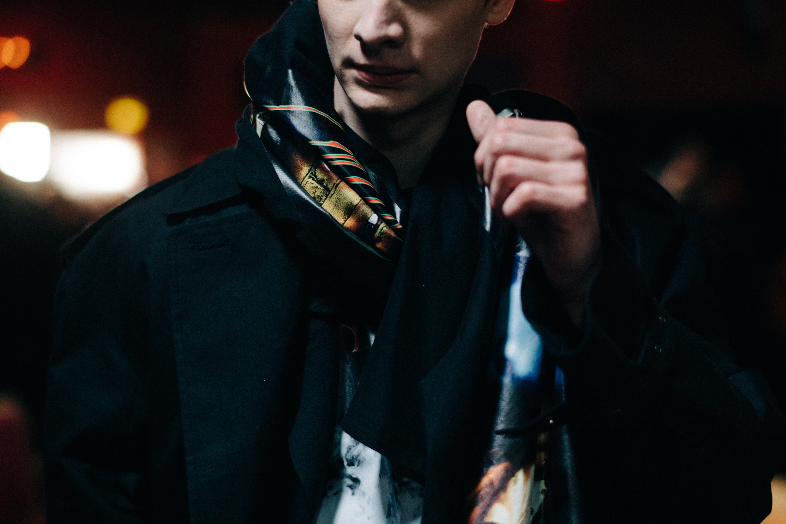 Adrien Lesueur wearing scarf