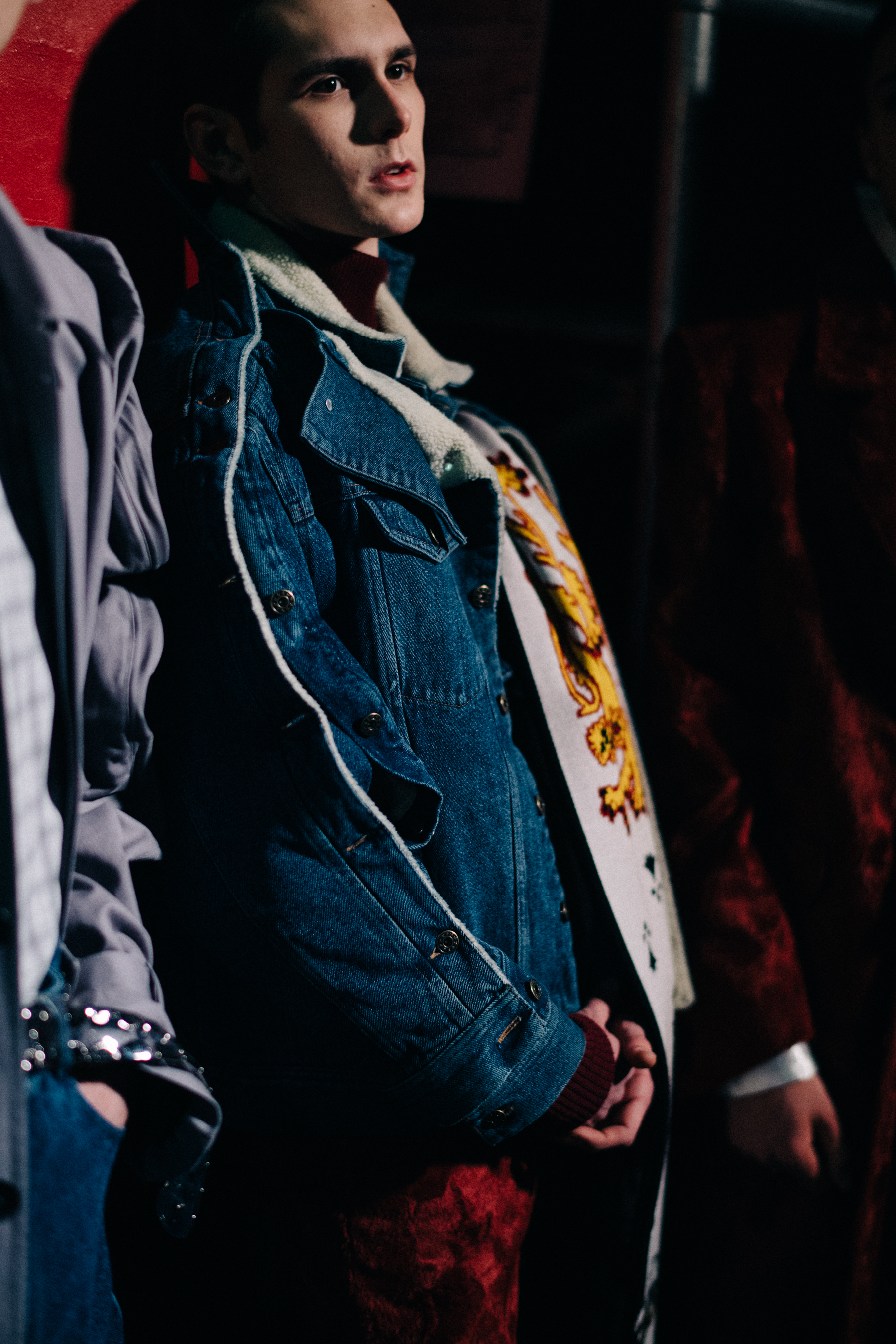 Javier Hardoy wearing denim clothes
