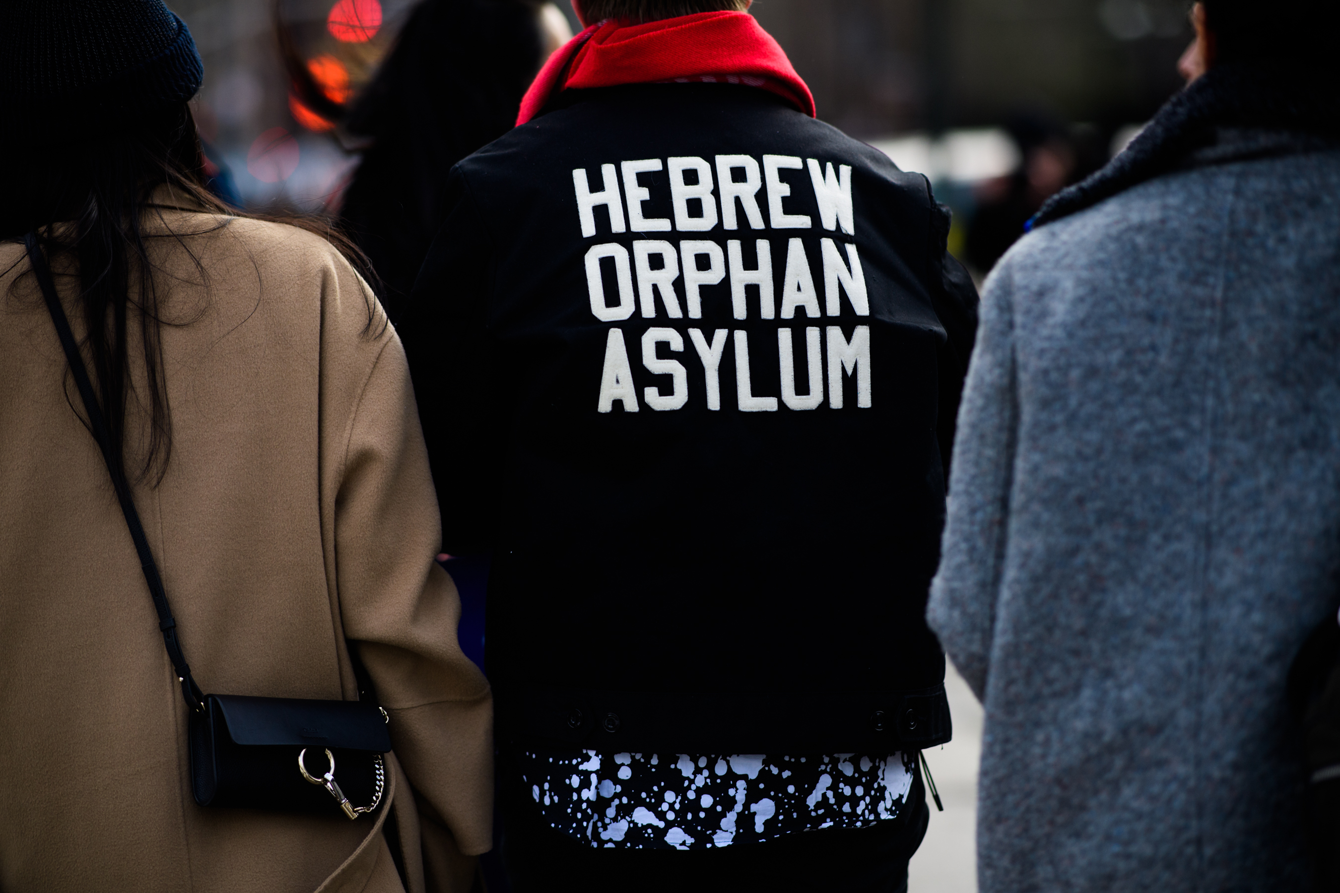 Man wearing Hebrew Orphan Asylum jacket