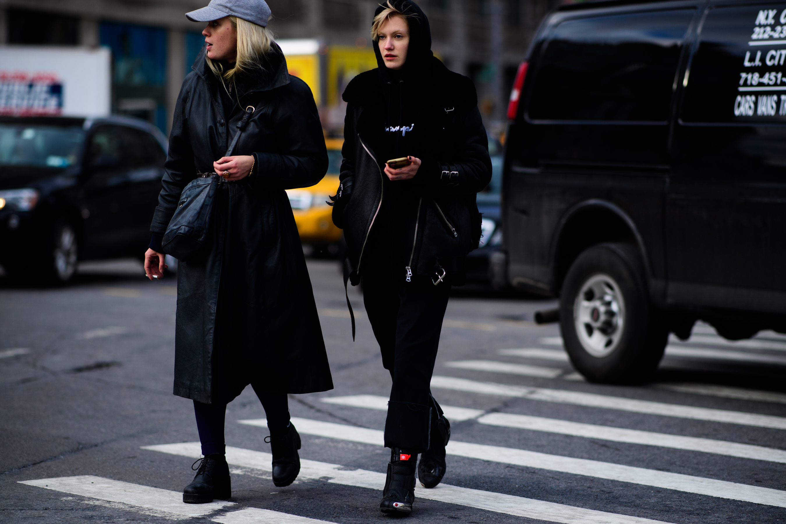 Russian model wearing Vetements before the show