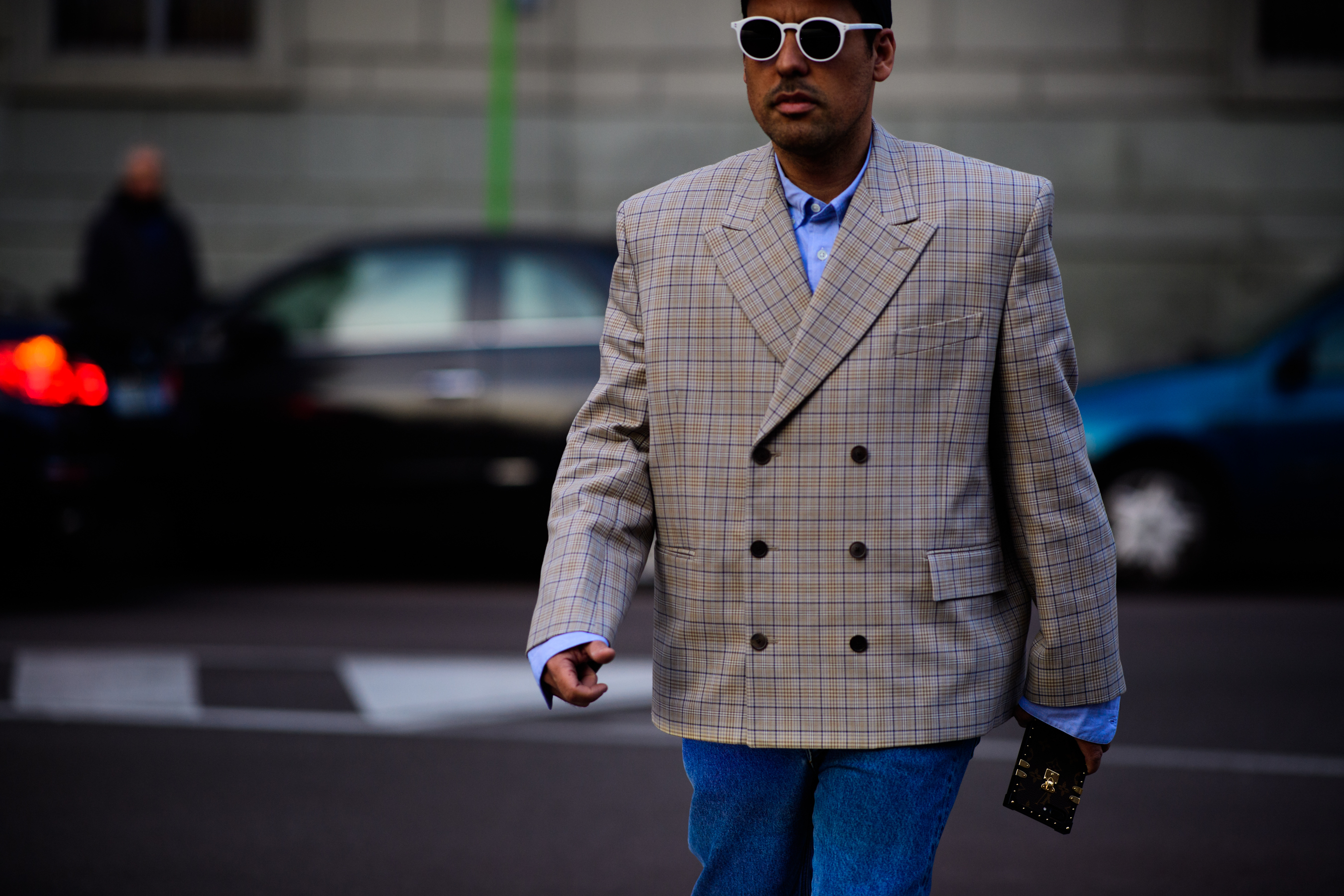 Man wearing big jacket
