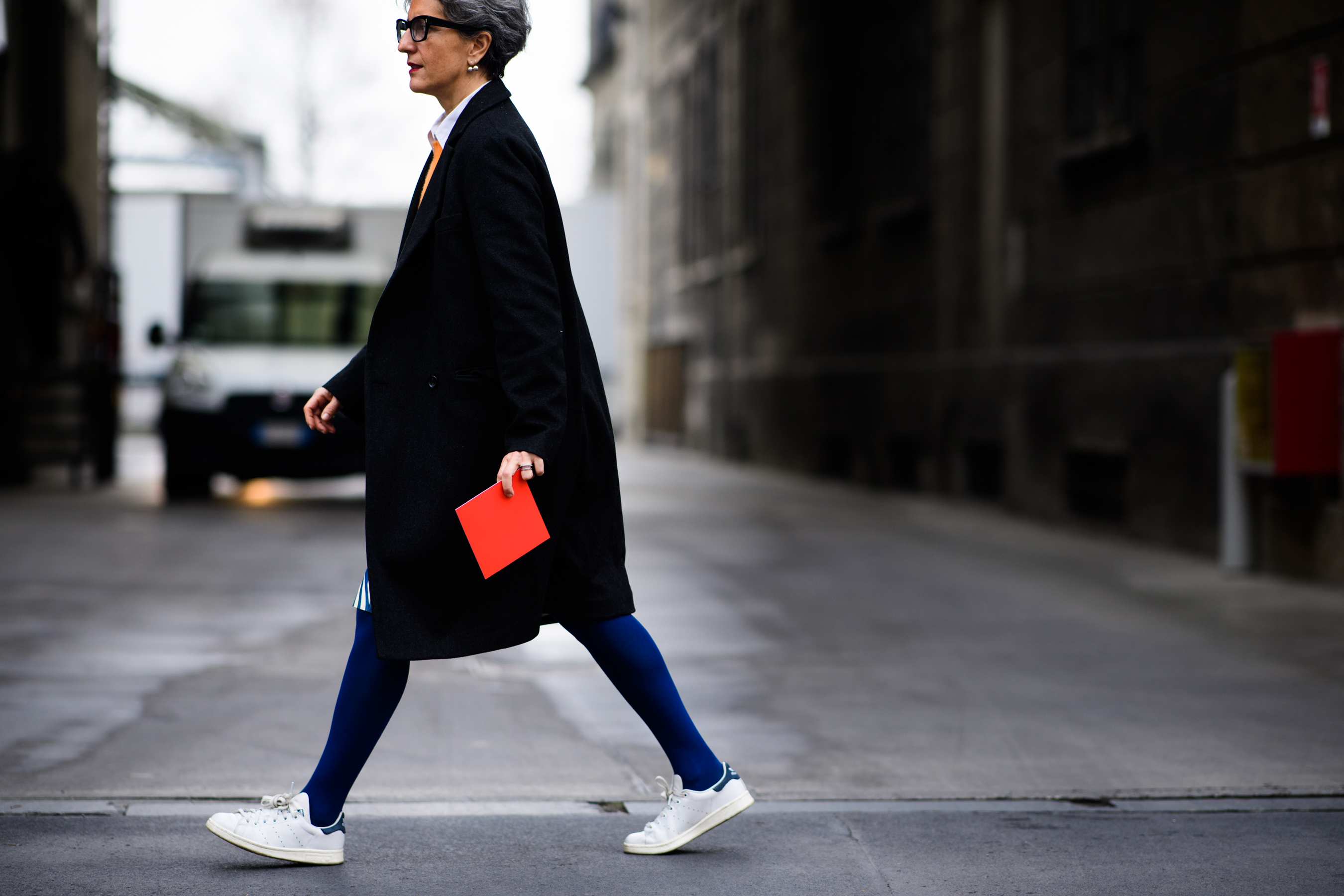 Woman wearing Adidas shoes