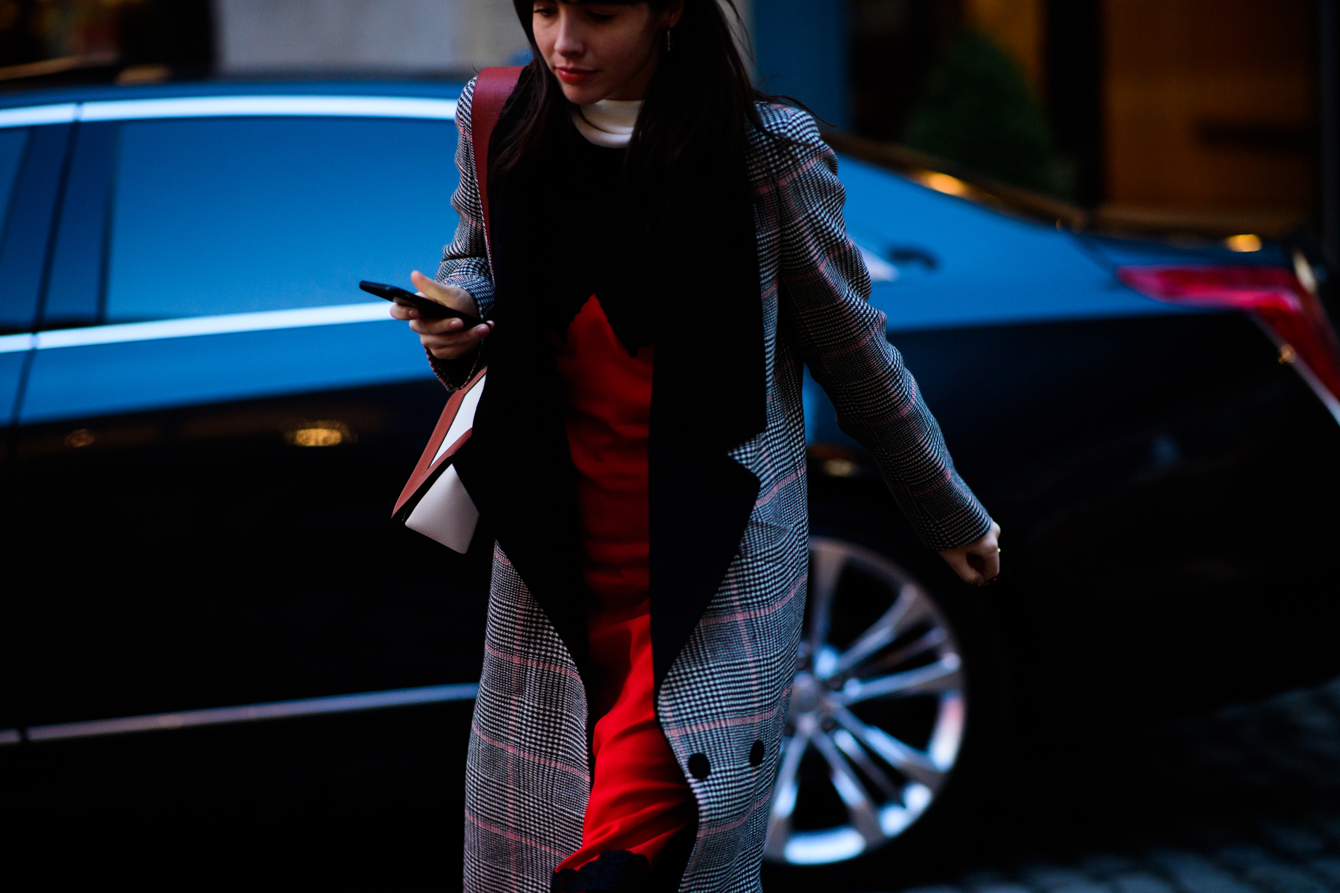 Woman wearing red clothes