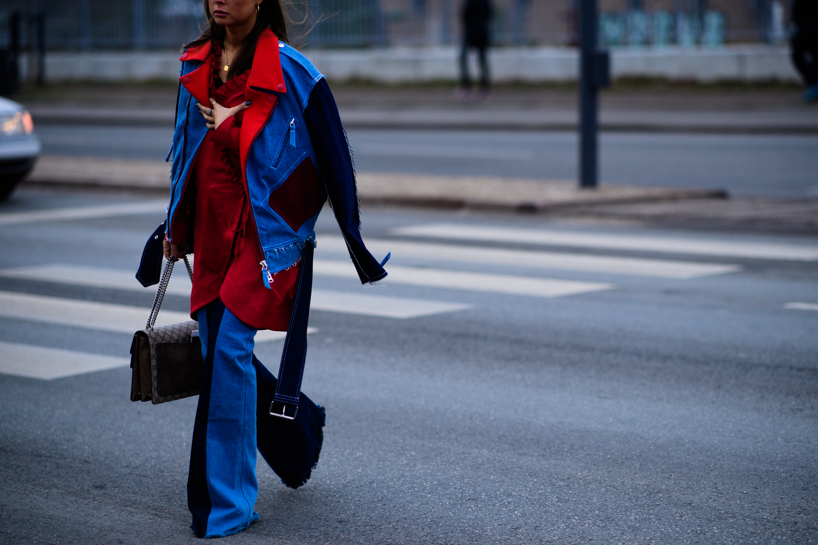 Woman wearing denim clothes