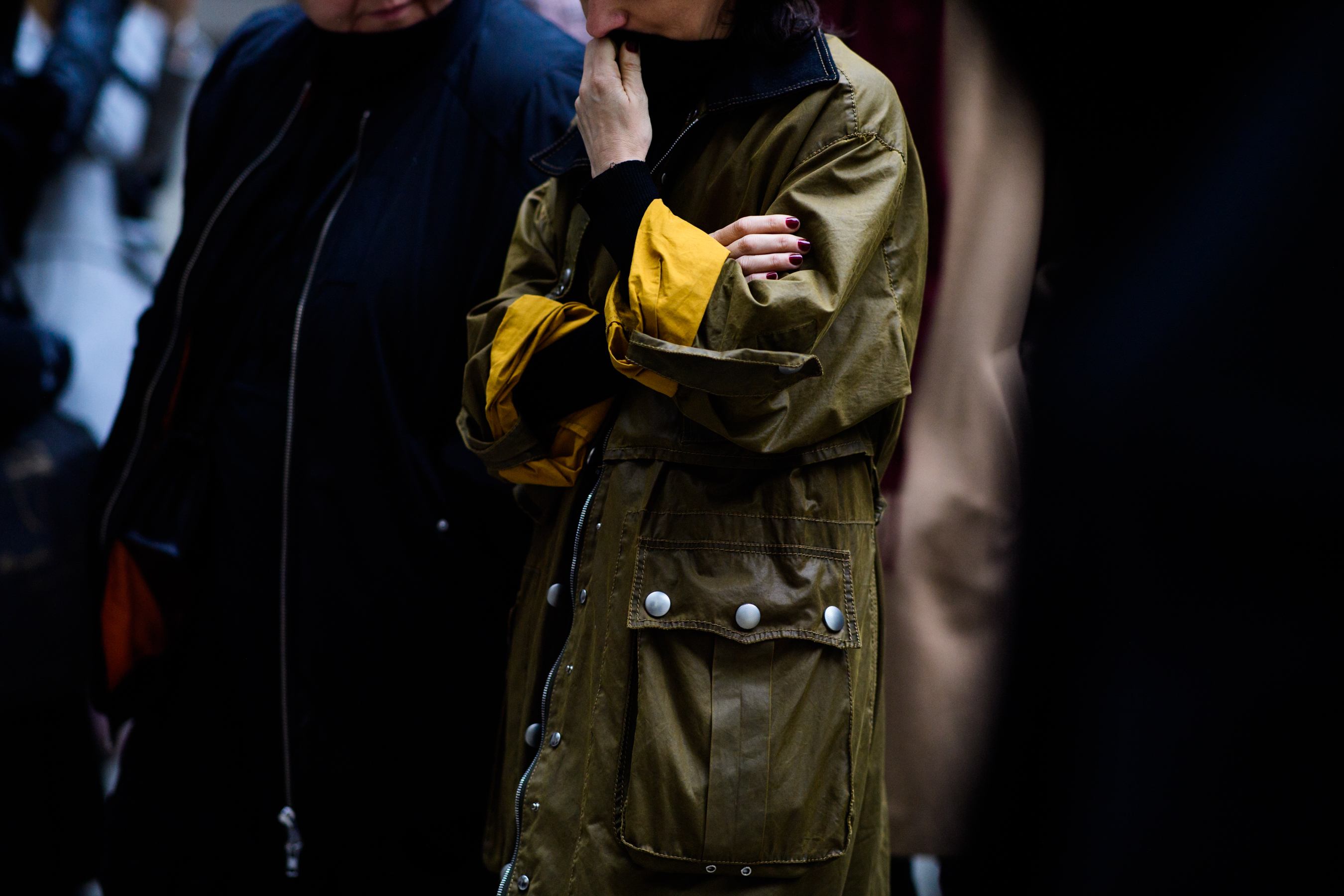 Woman wearing green cloak