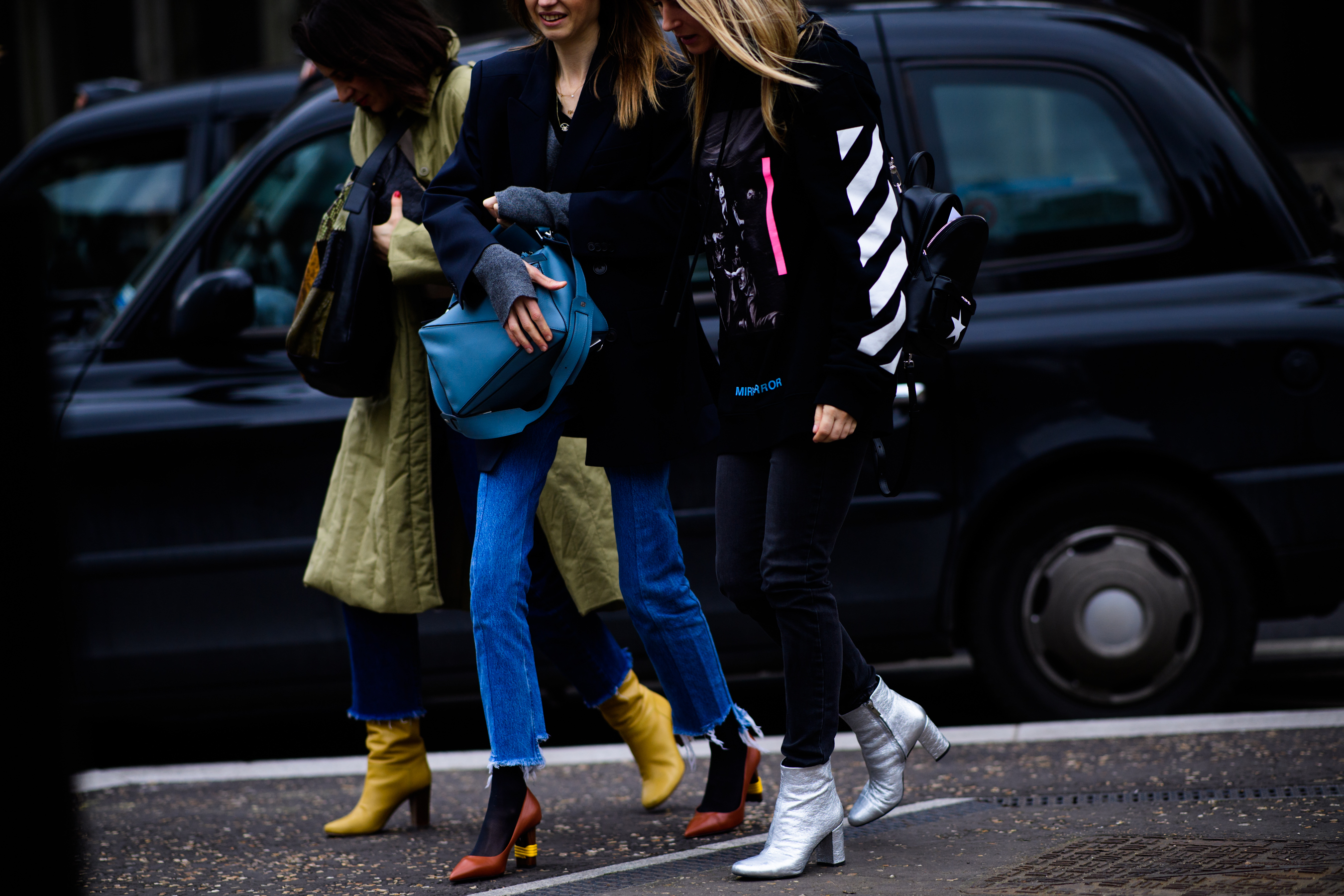 Woman wearing Off-white sweater