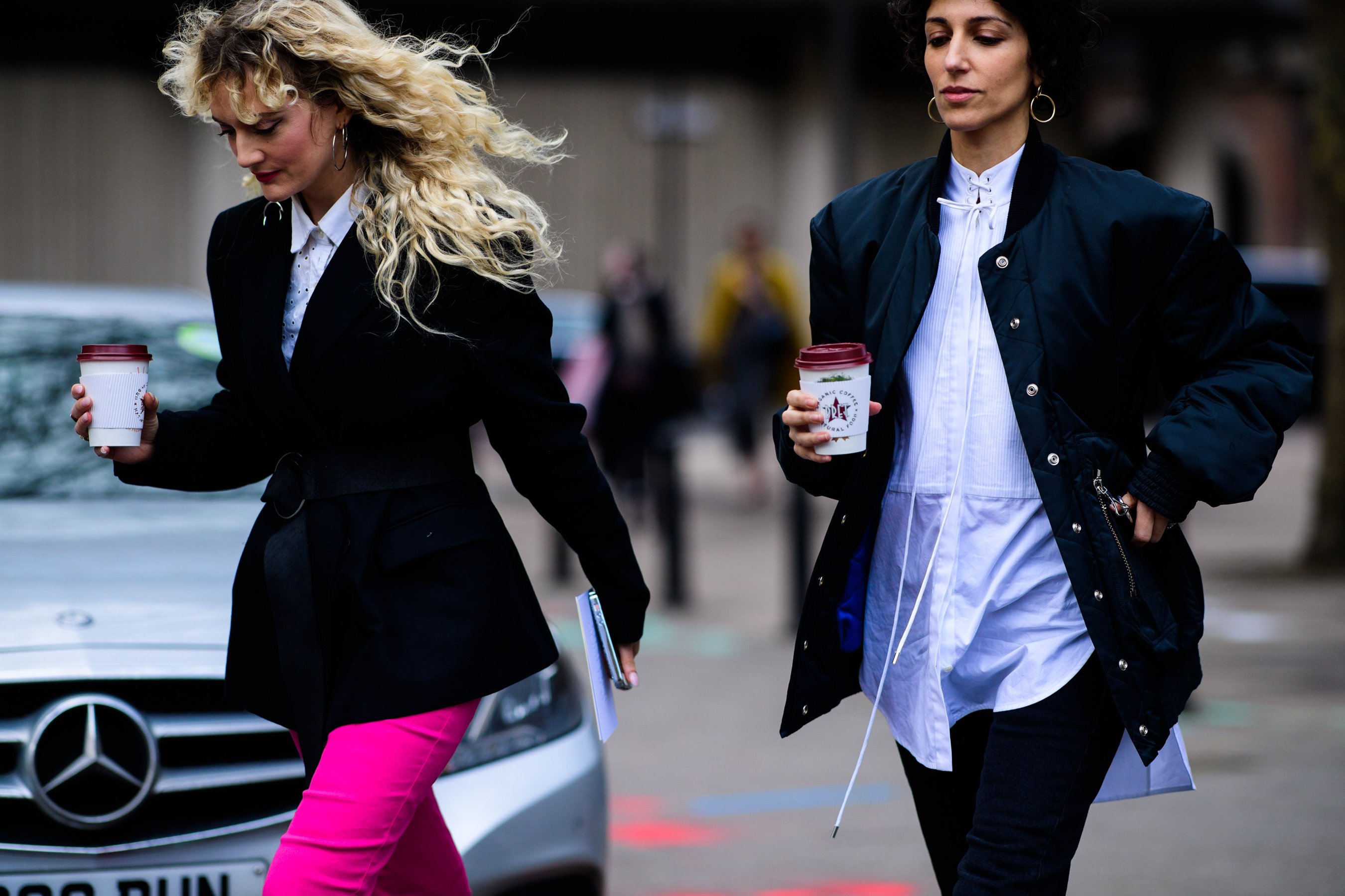 Women wearing black jackets