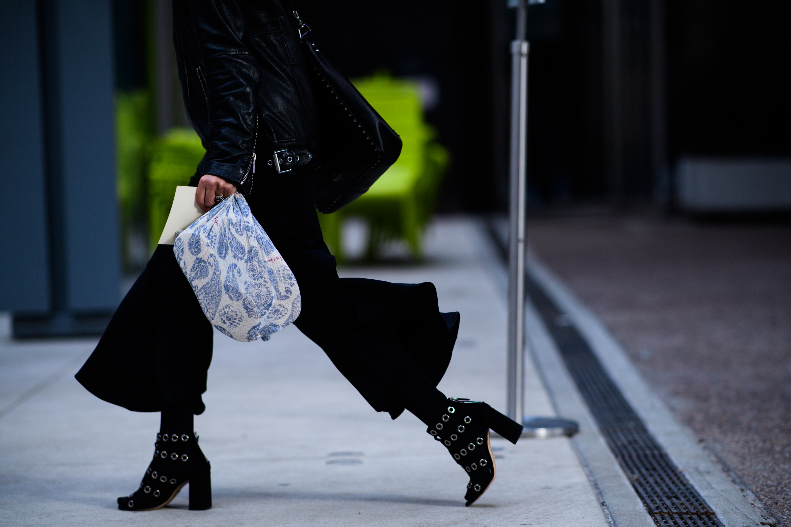 Woman wearing black jacket