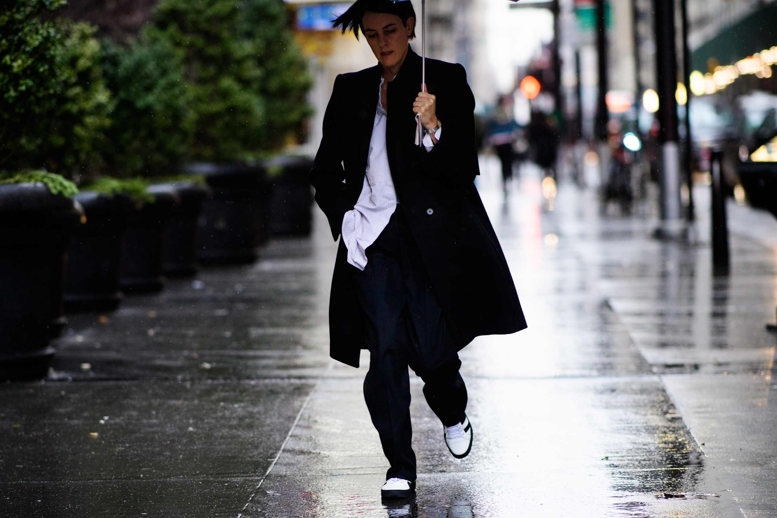 Woman wearing monochrome outfit