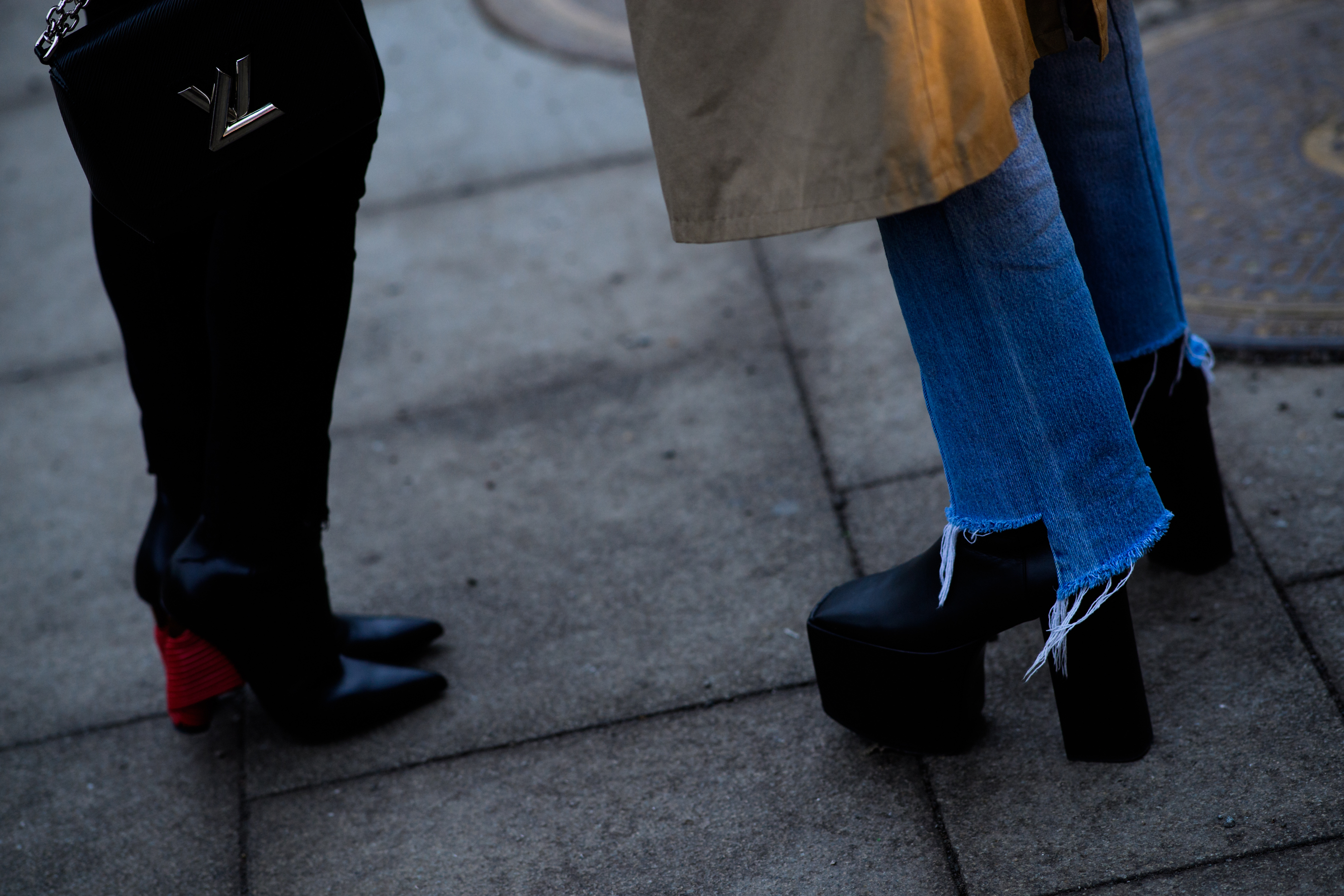 Woman wearing Vetements jeans