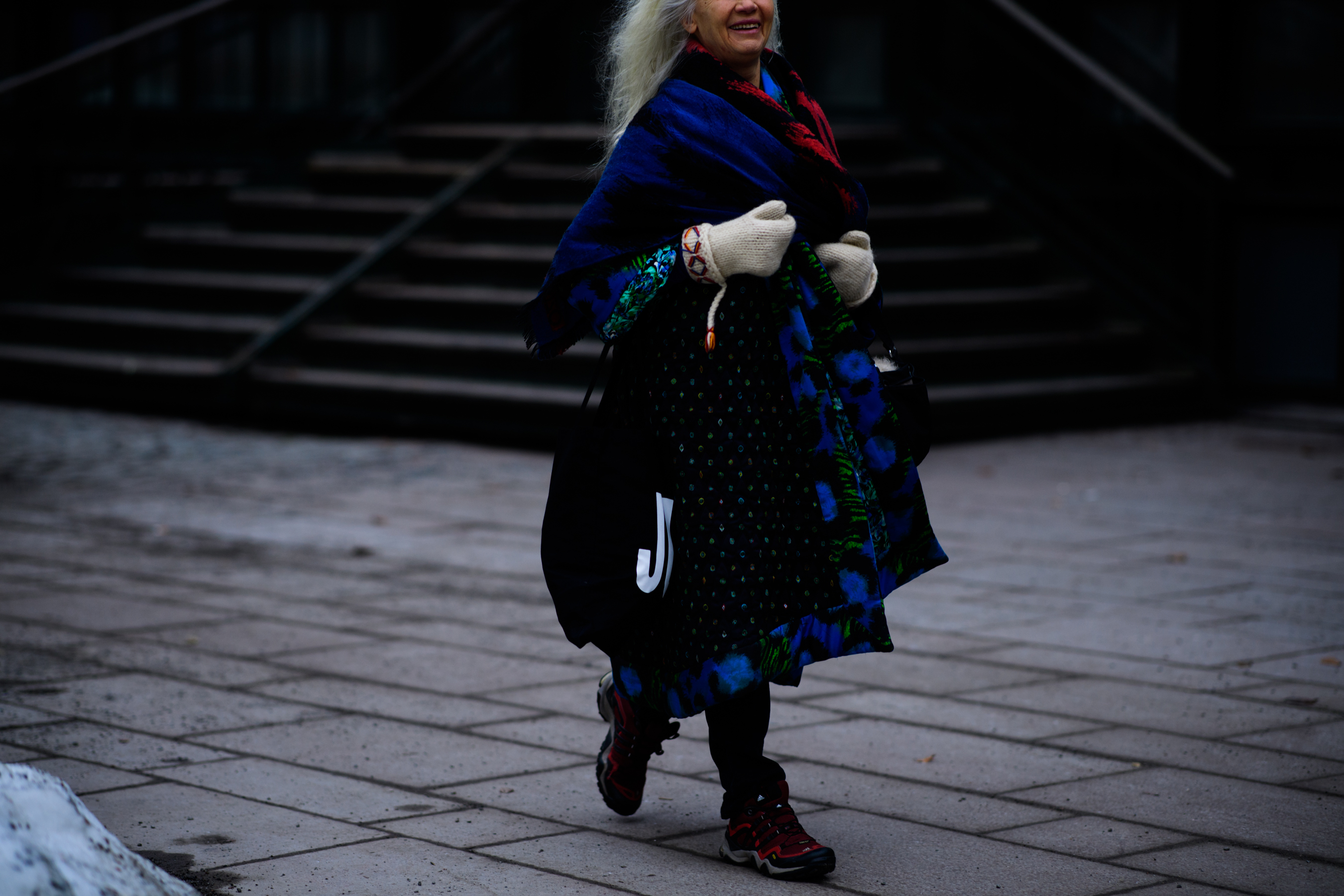Woman wearing layers of clothes