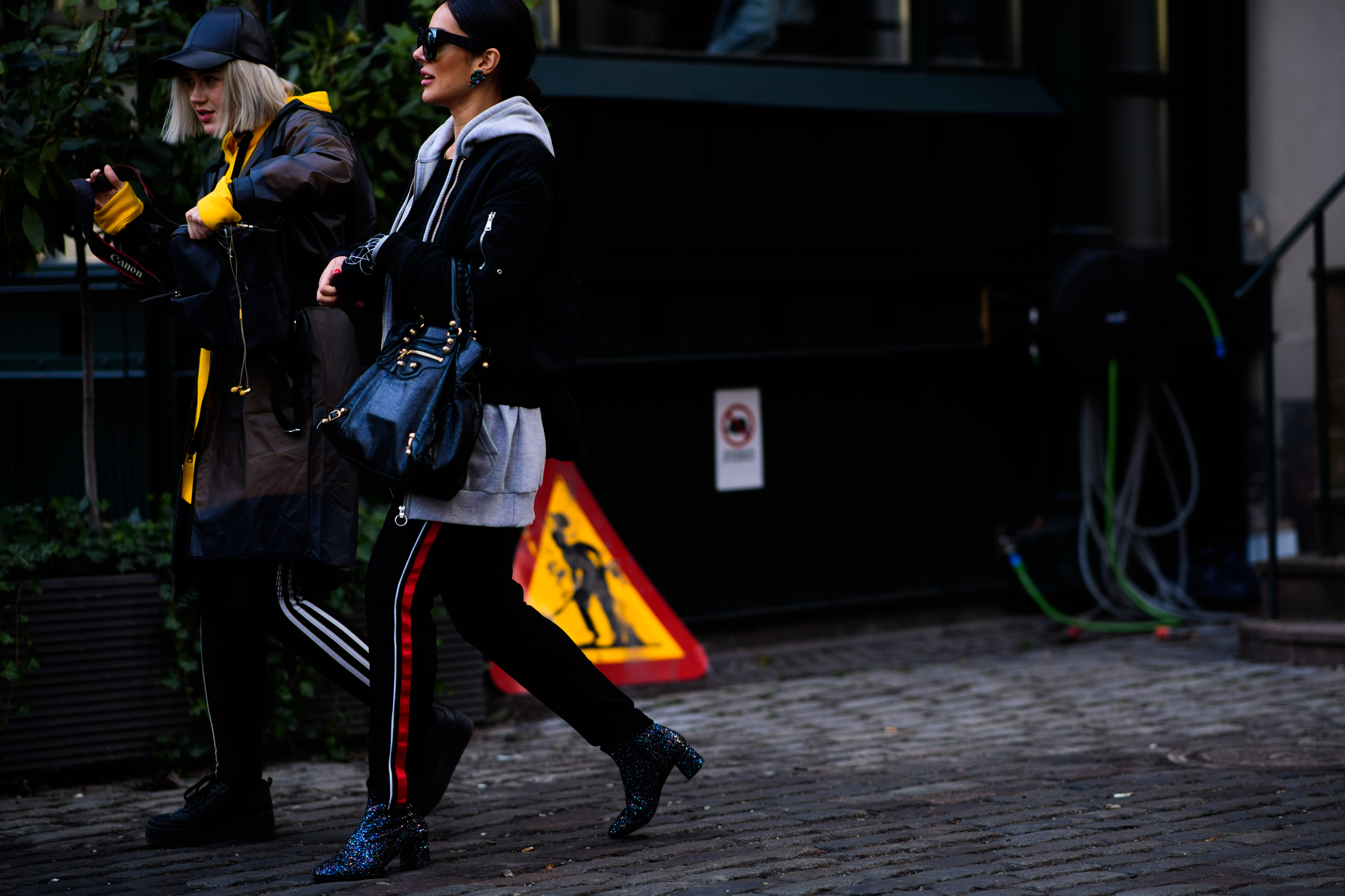 Woman wearing Adidas shoes