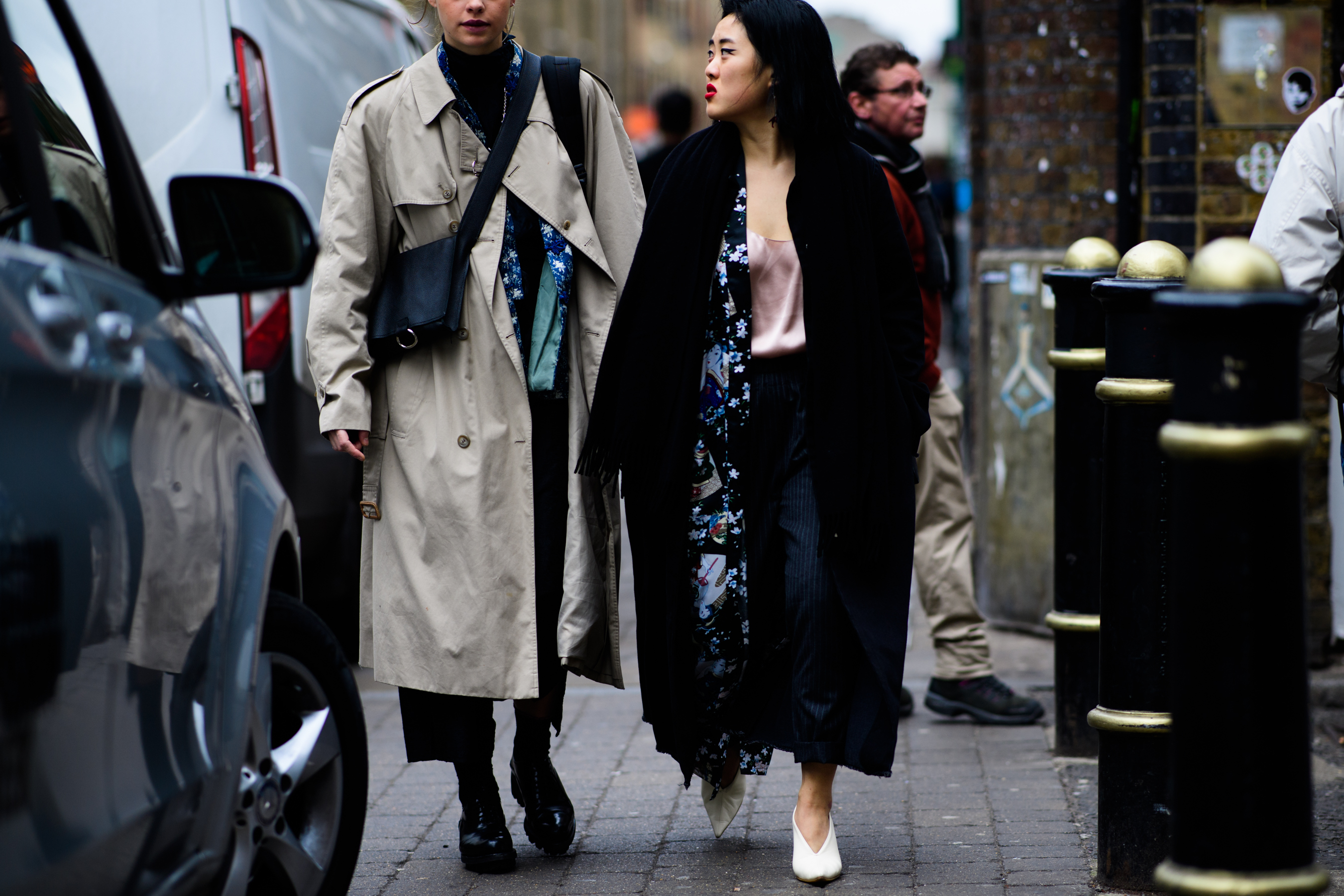 Two women after Marques'Almeida show
