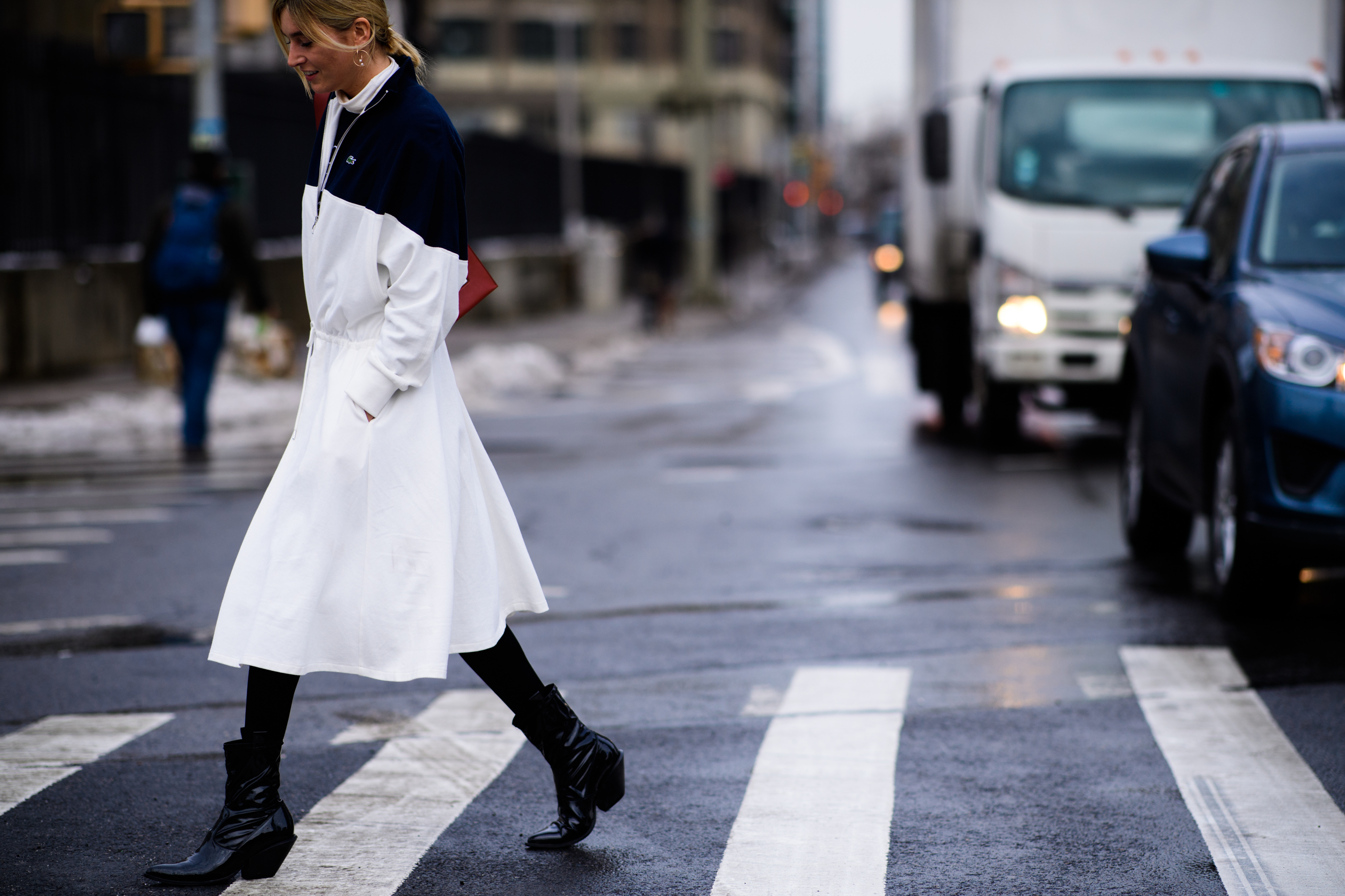Woman wearing Lacoste