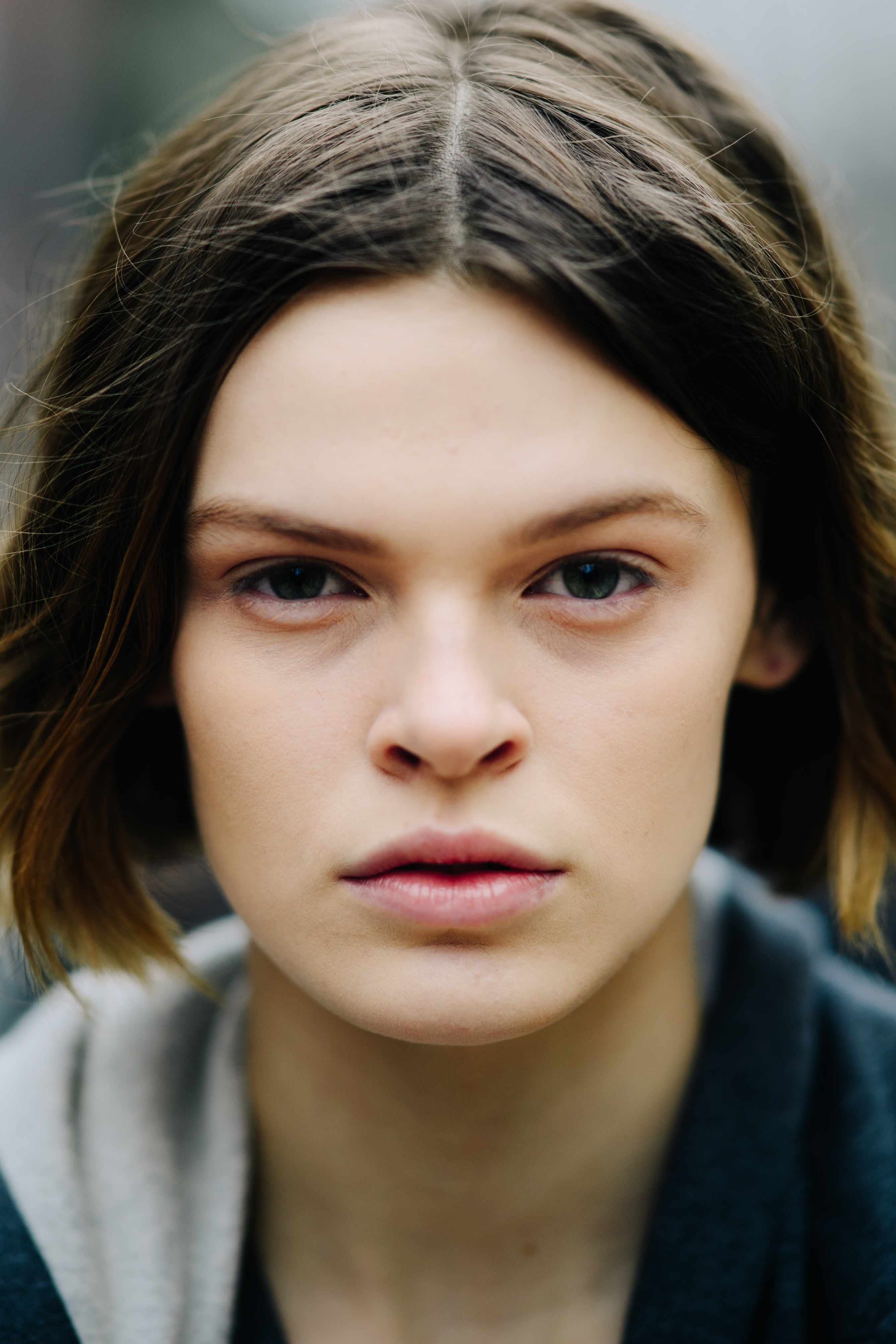 Portrait of model with short hair