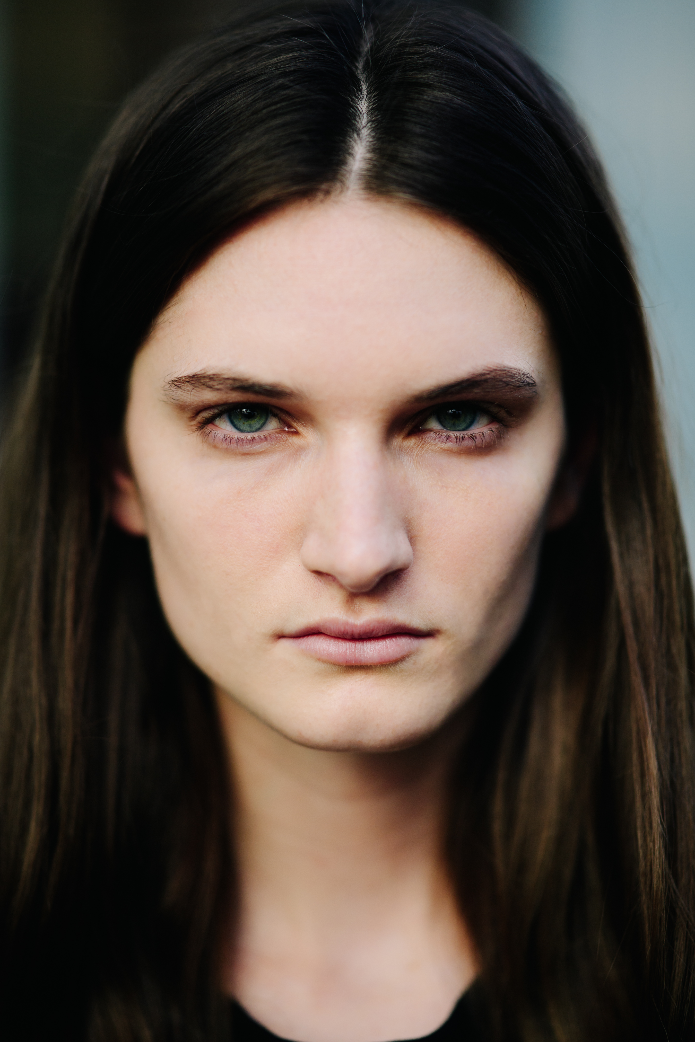Portrait of Canadian model with green eyes
