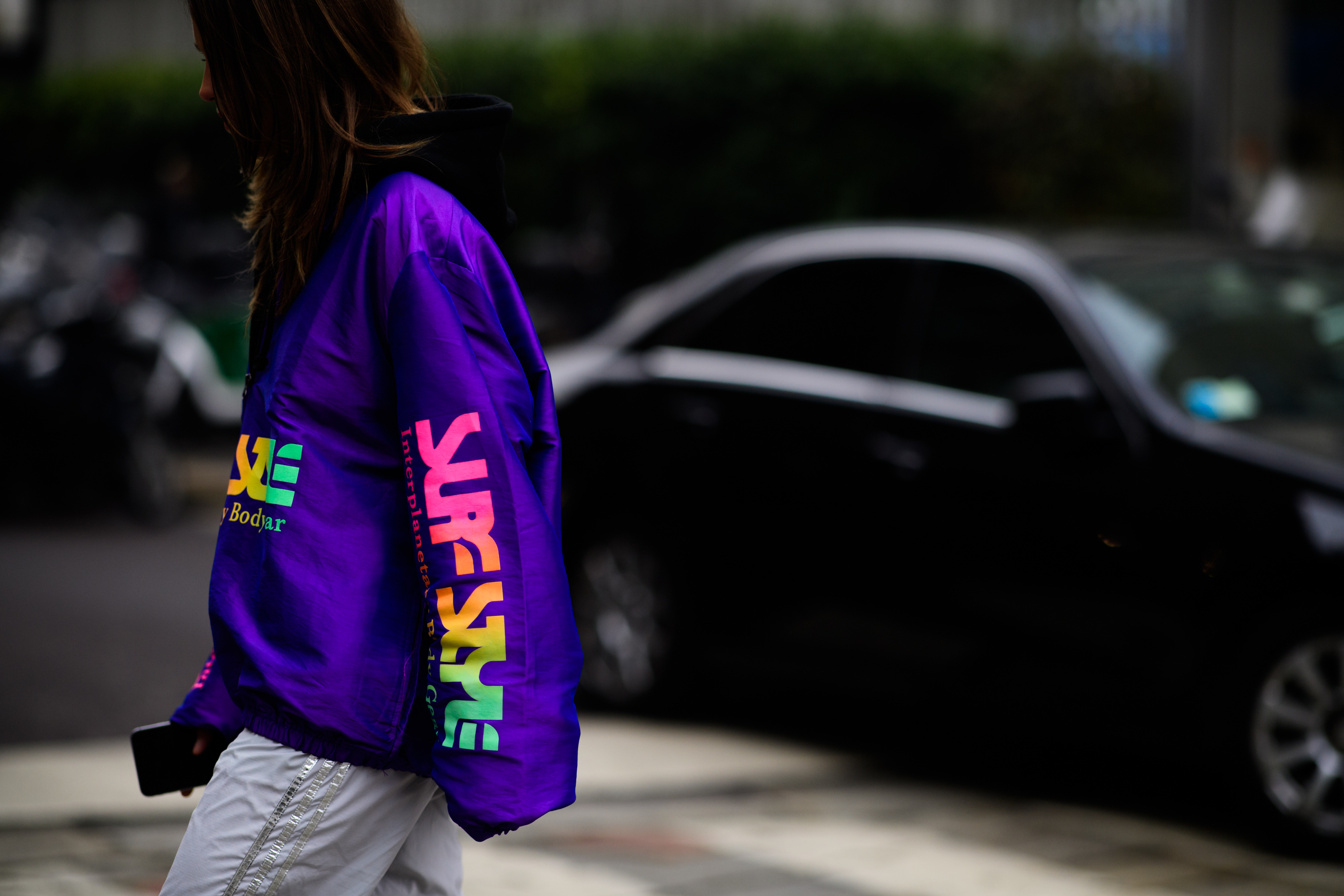 Woman wearing Adidas pants