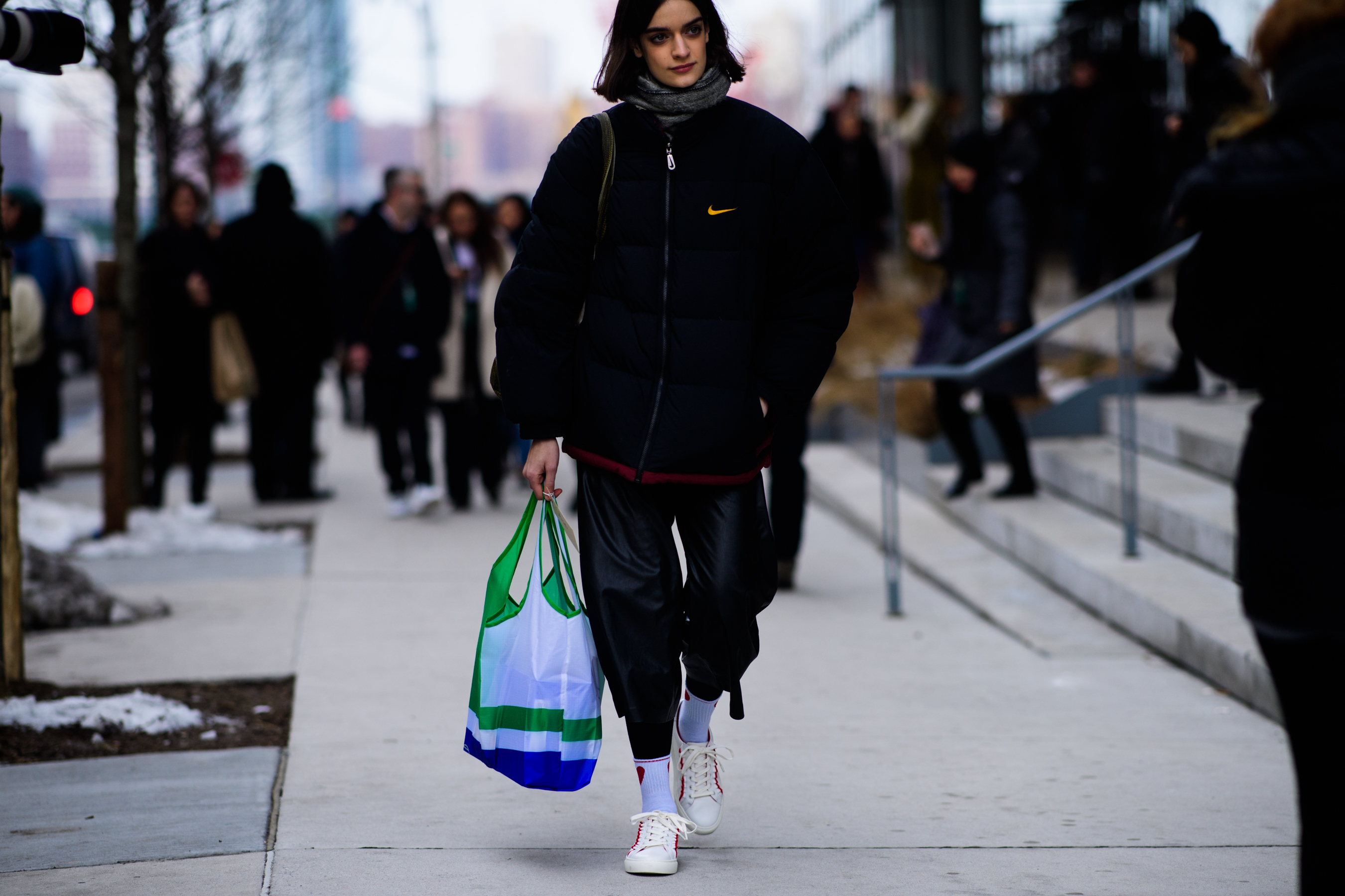 French model wearing Nike after the show