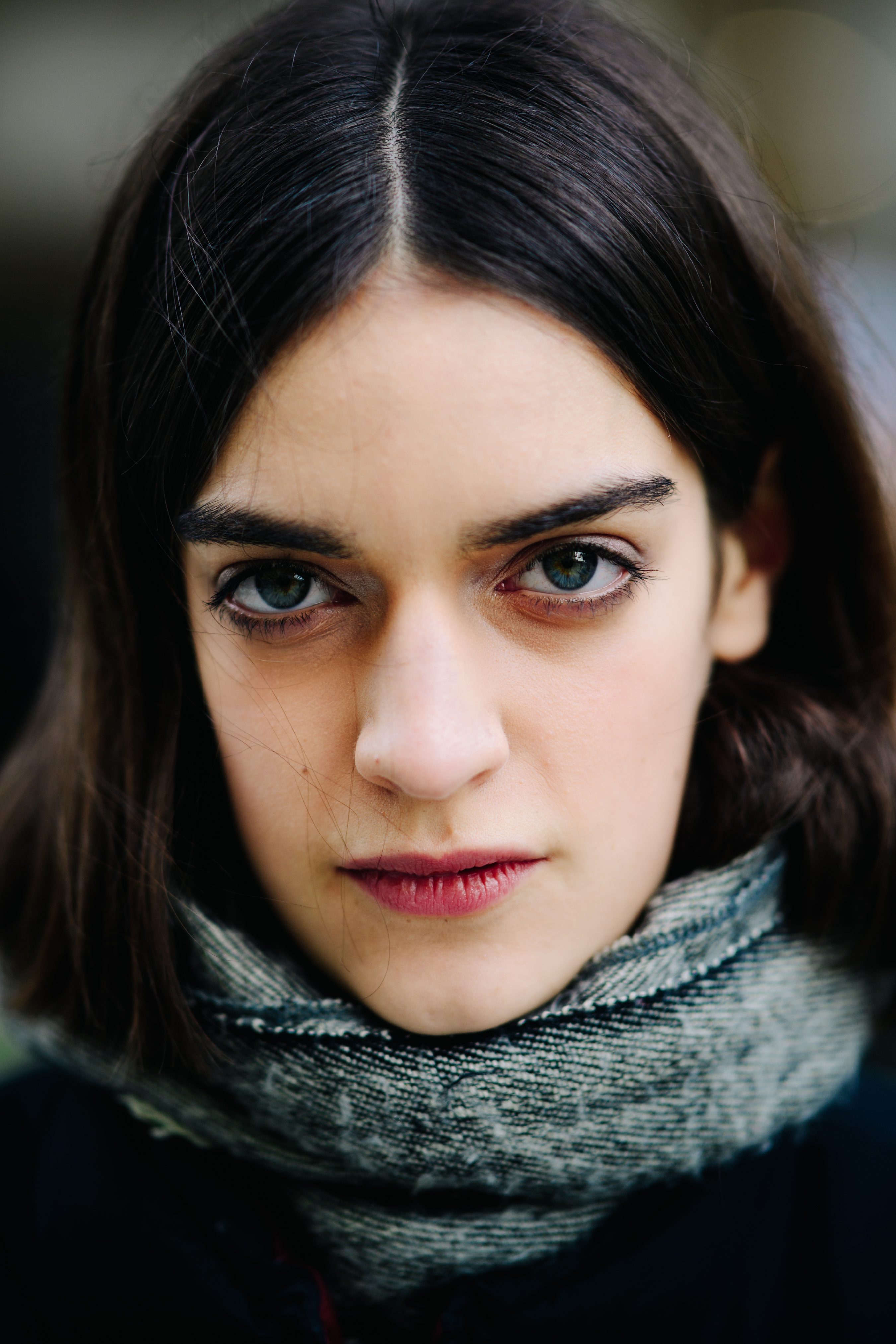 Portrait of a French model after the show