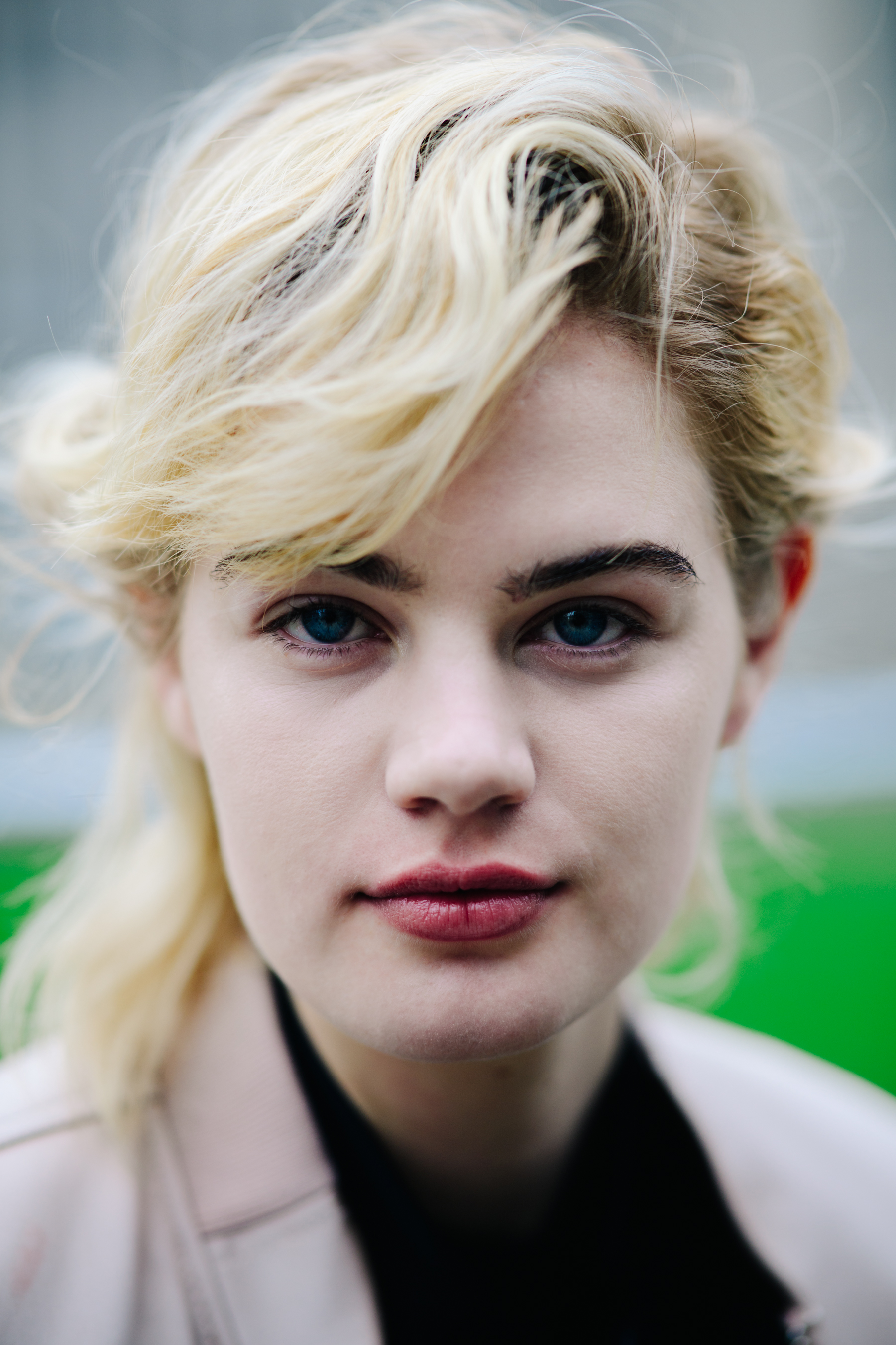 Portrait of french model with blonde hair