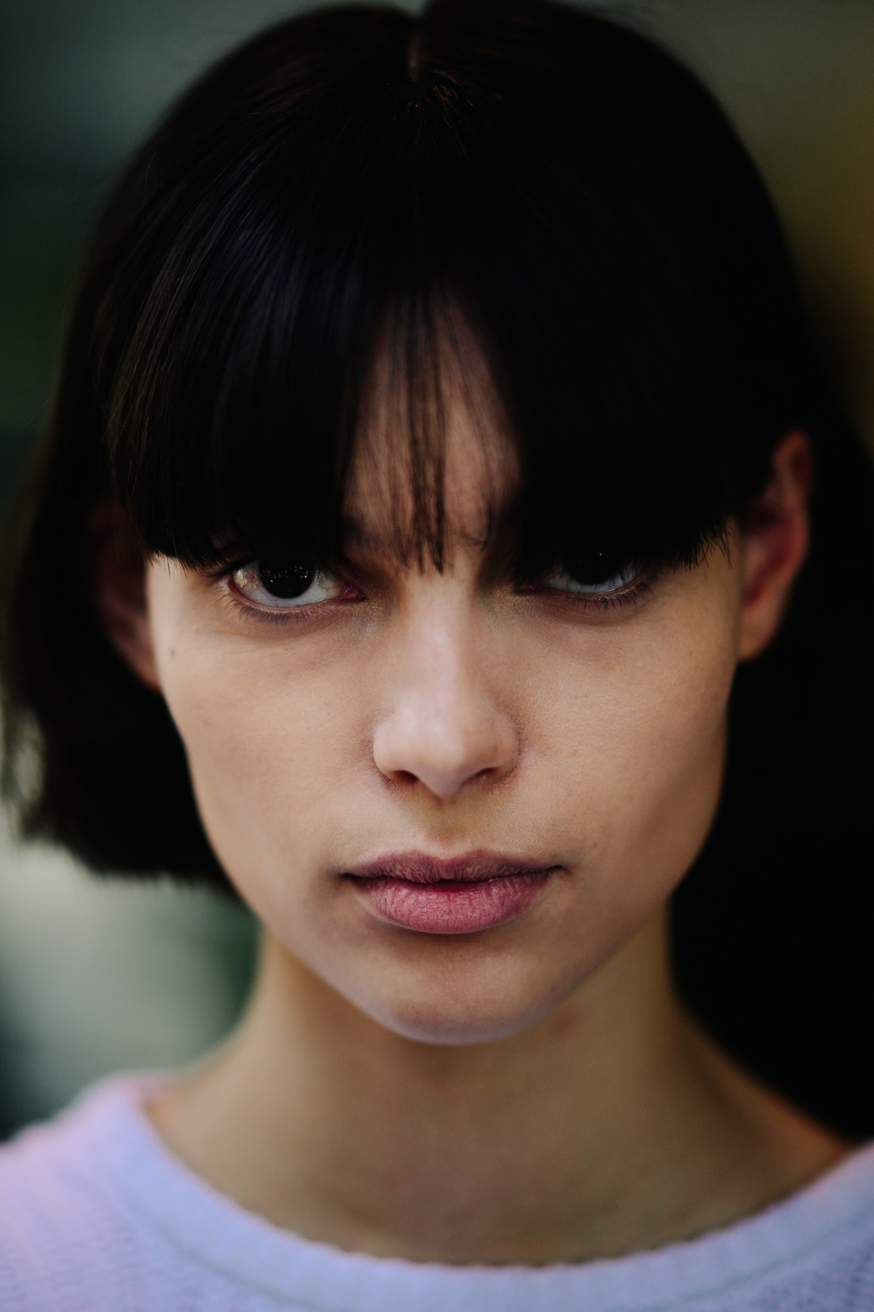 Portrait of a model with bangs