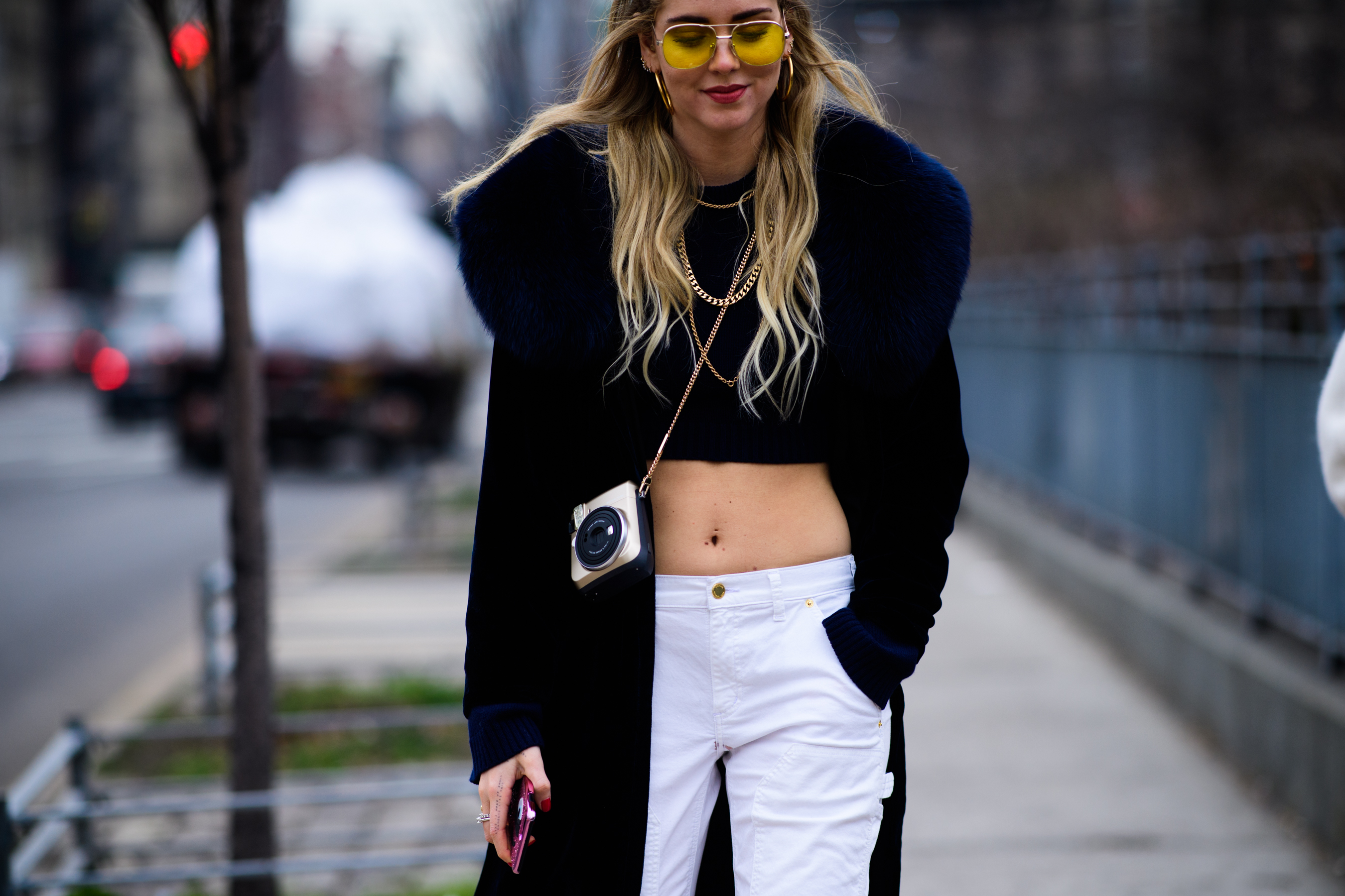 Woman wearing yellow glasses