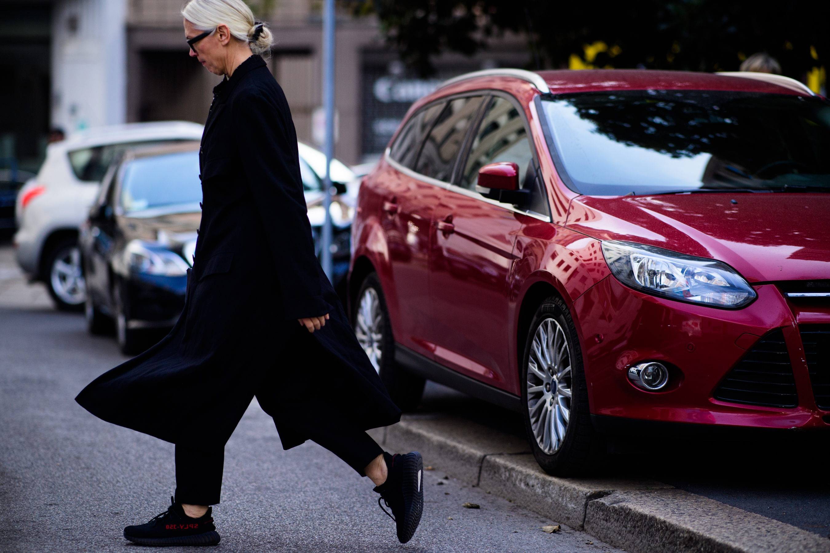 Woman wearing Yeezy