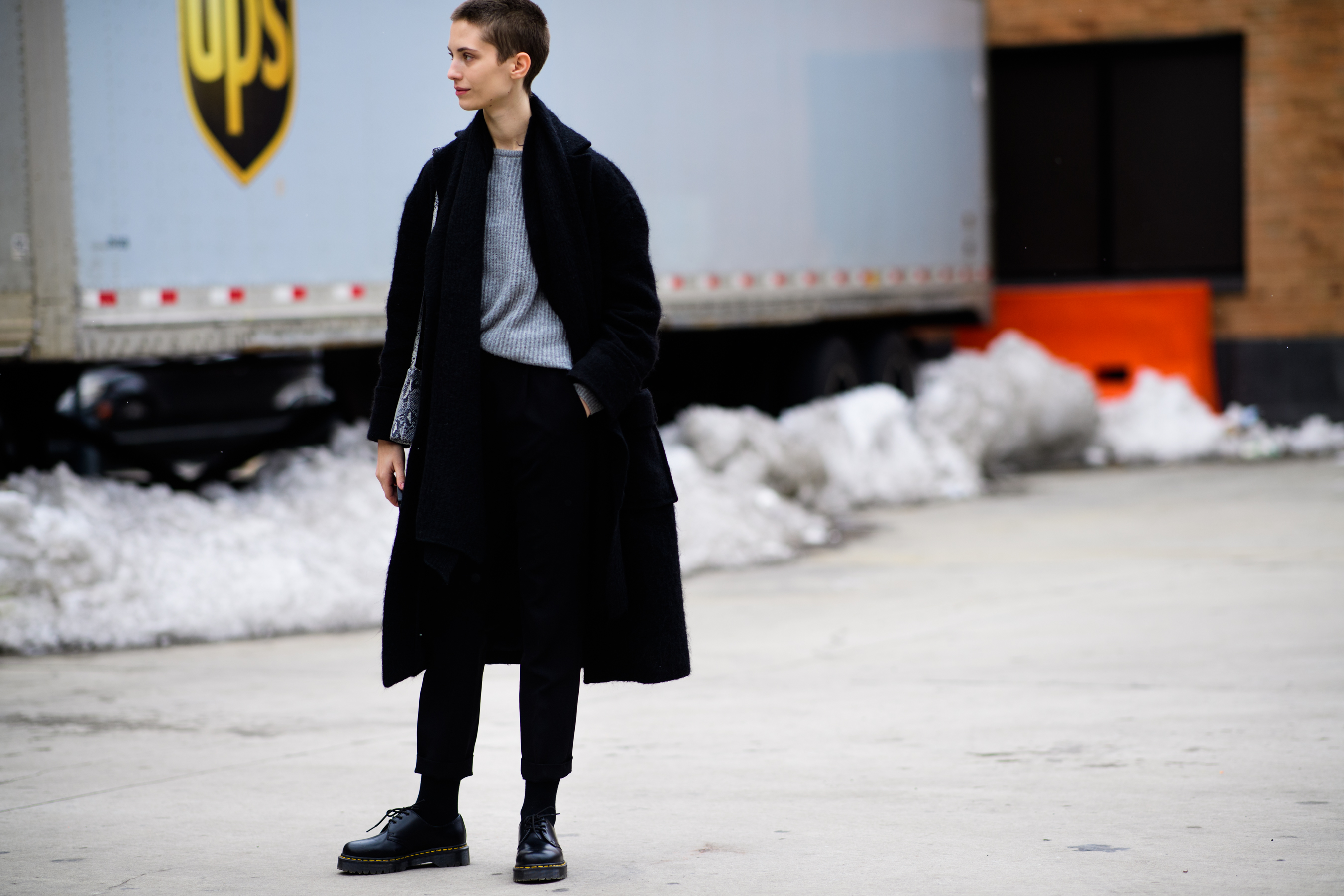 Model with short hair after Proenza Shcouler