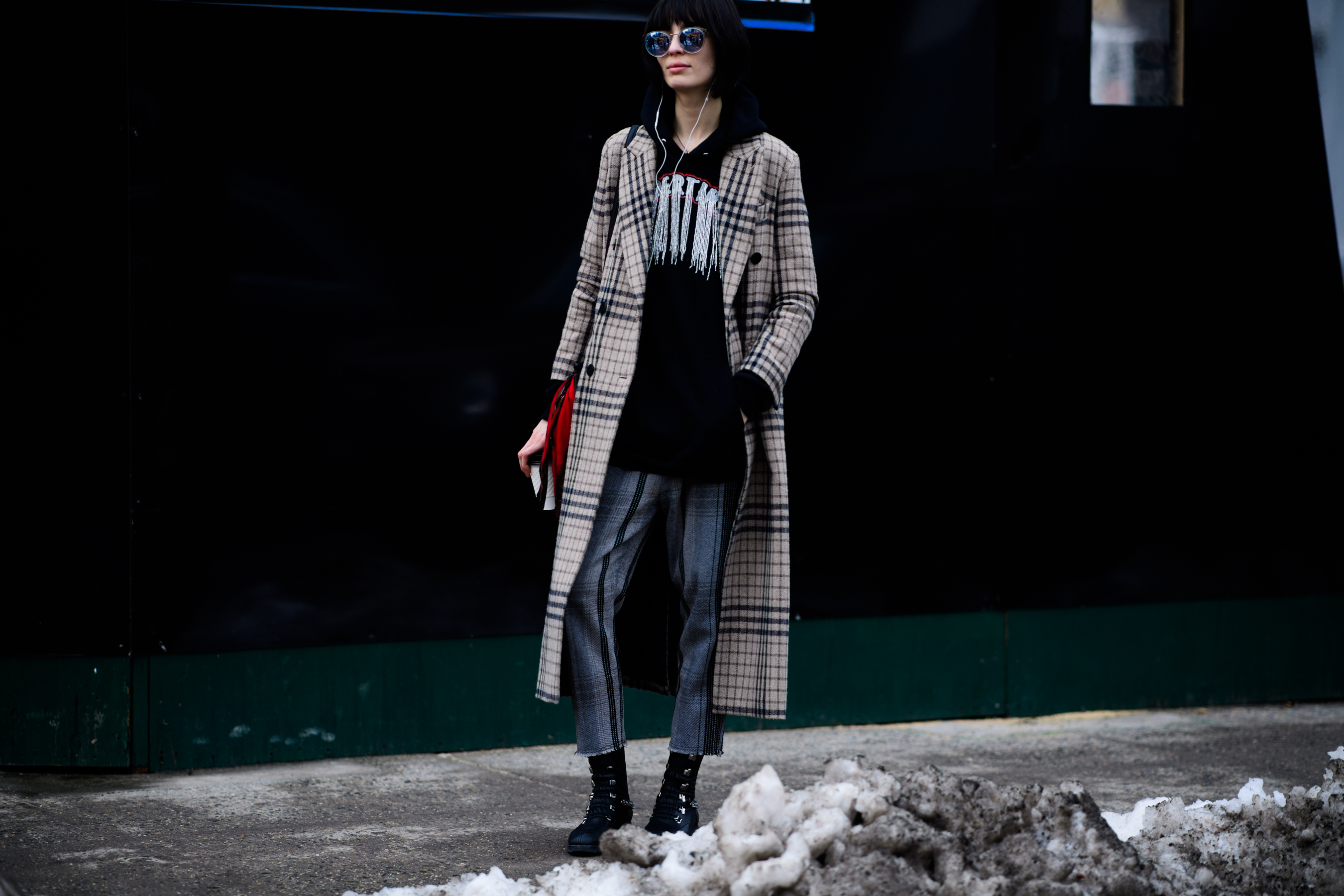 Woman wearing coat