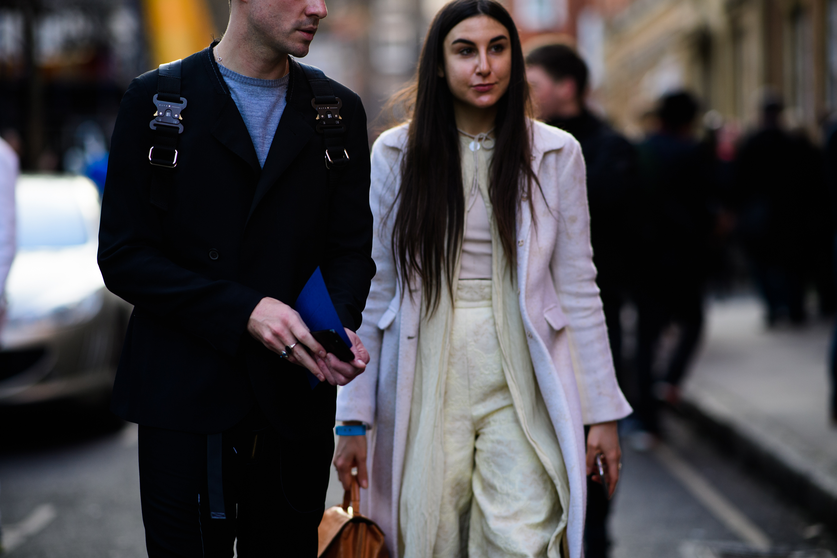 Woman wearing pink coat
