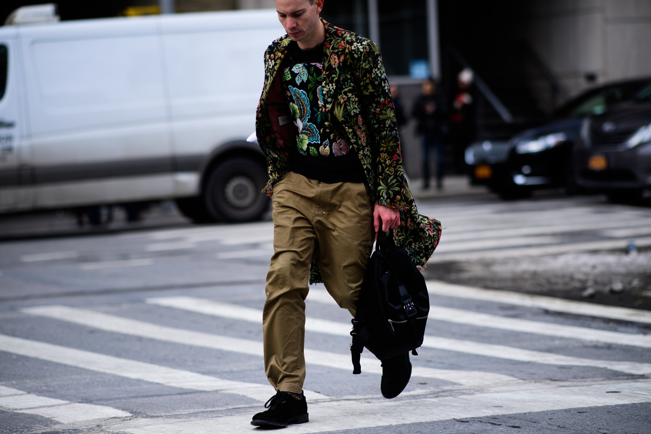 A Magazine editor wearing floral coat