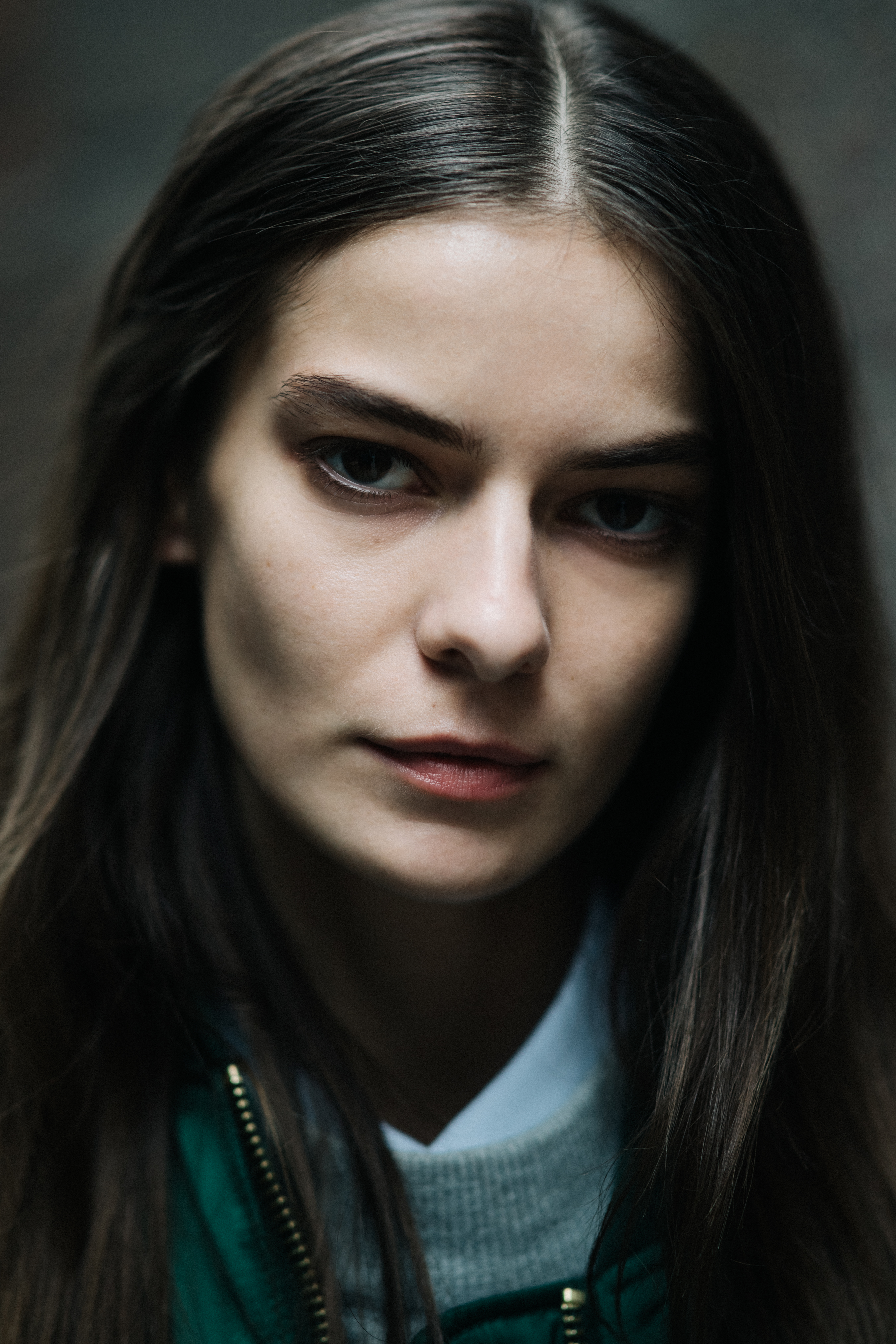 Portrait of woman with long hair