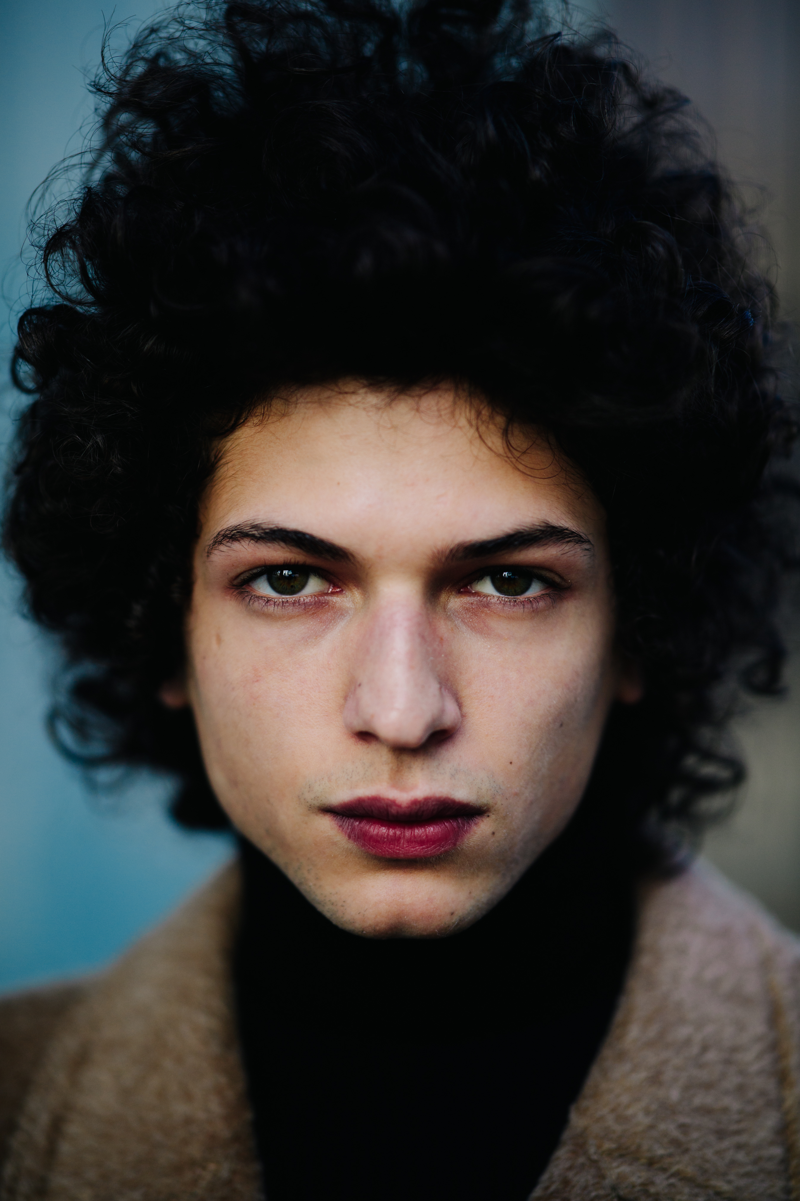 Portrait of male model with curls