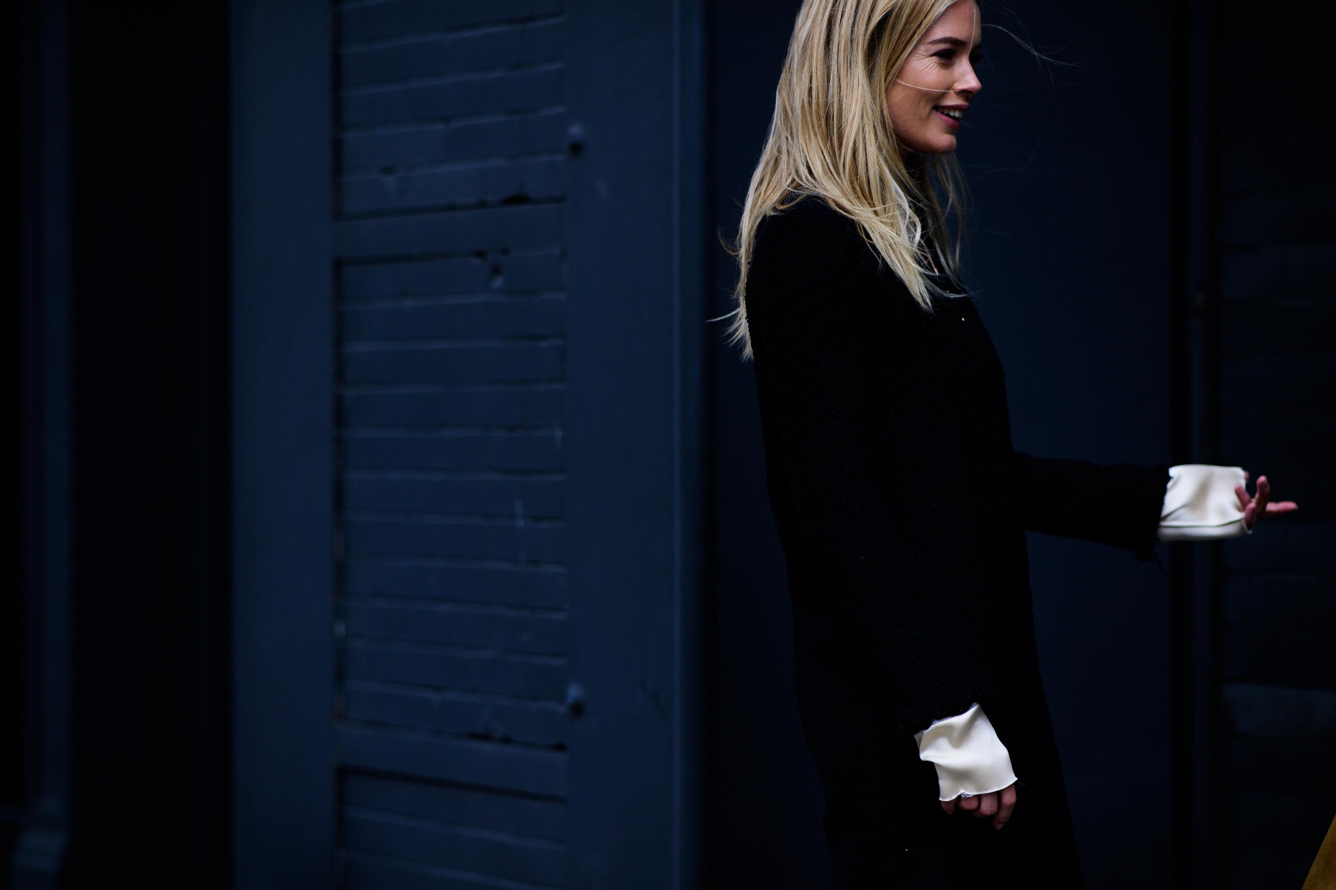 Dutch top model wearing black