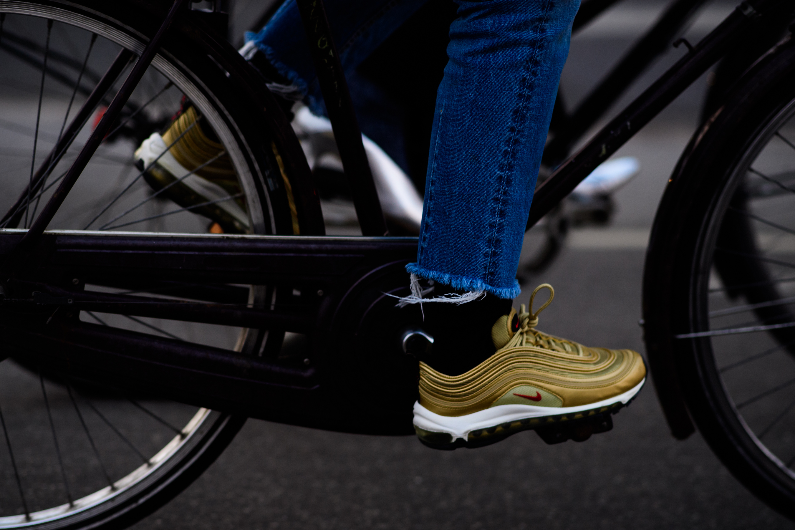 Woman wearing Nike shoes