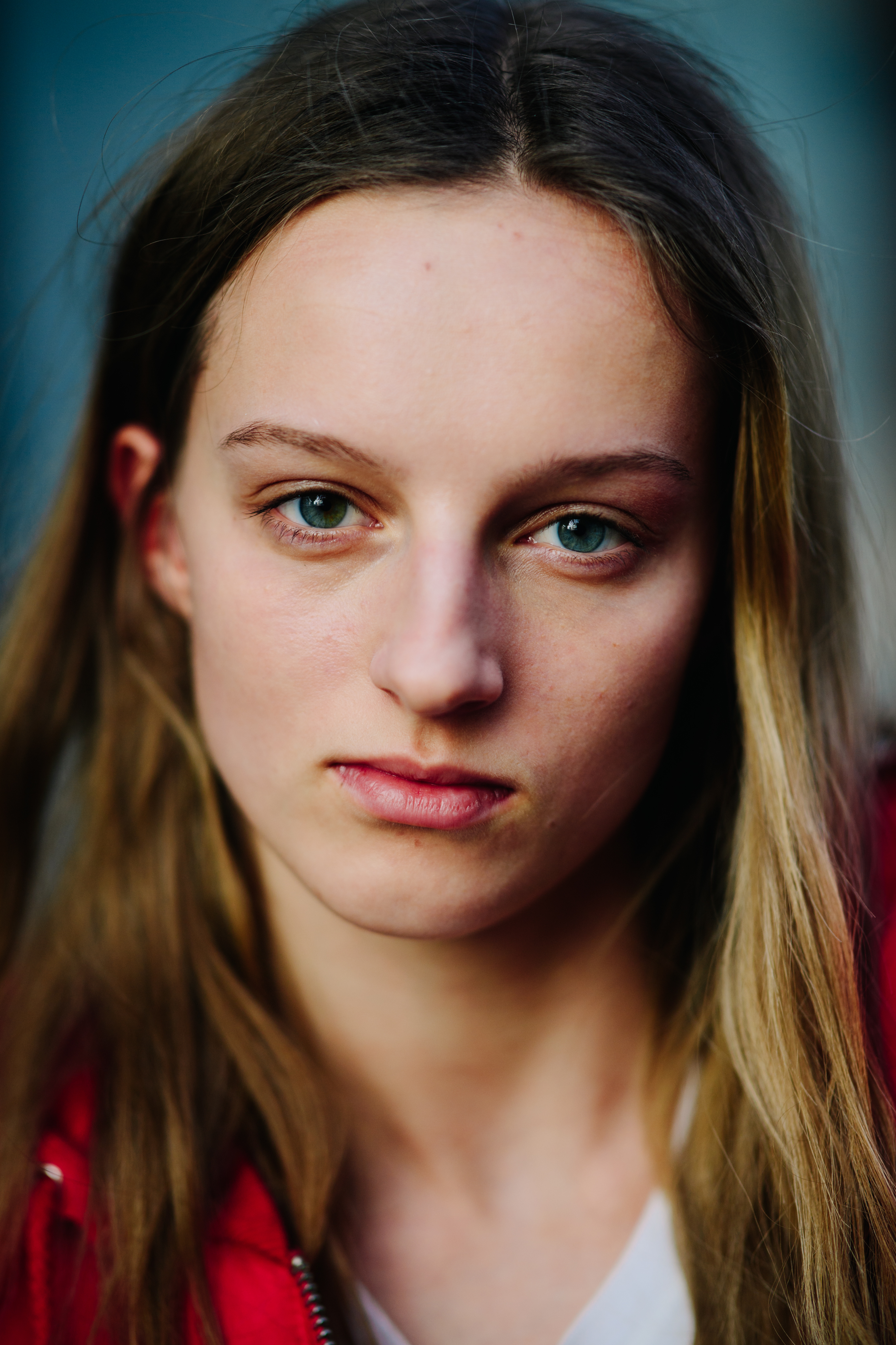 Portrait of model with blue eyes