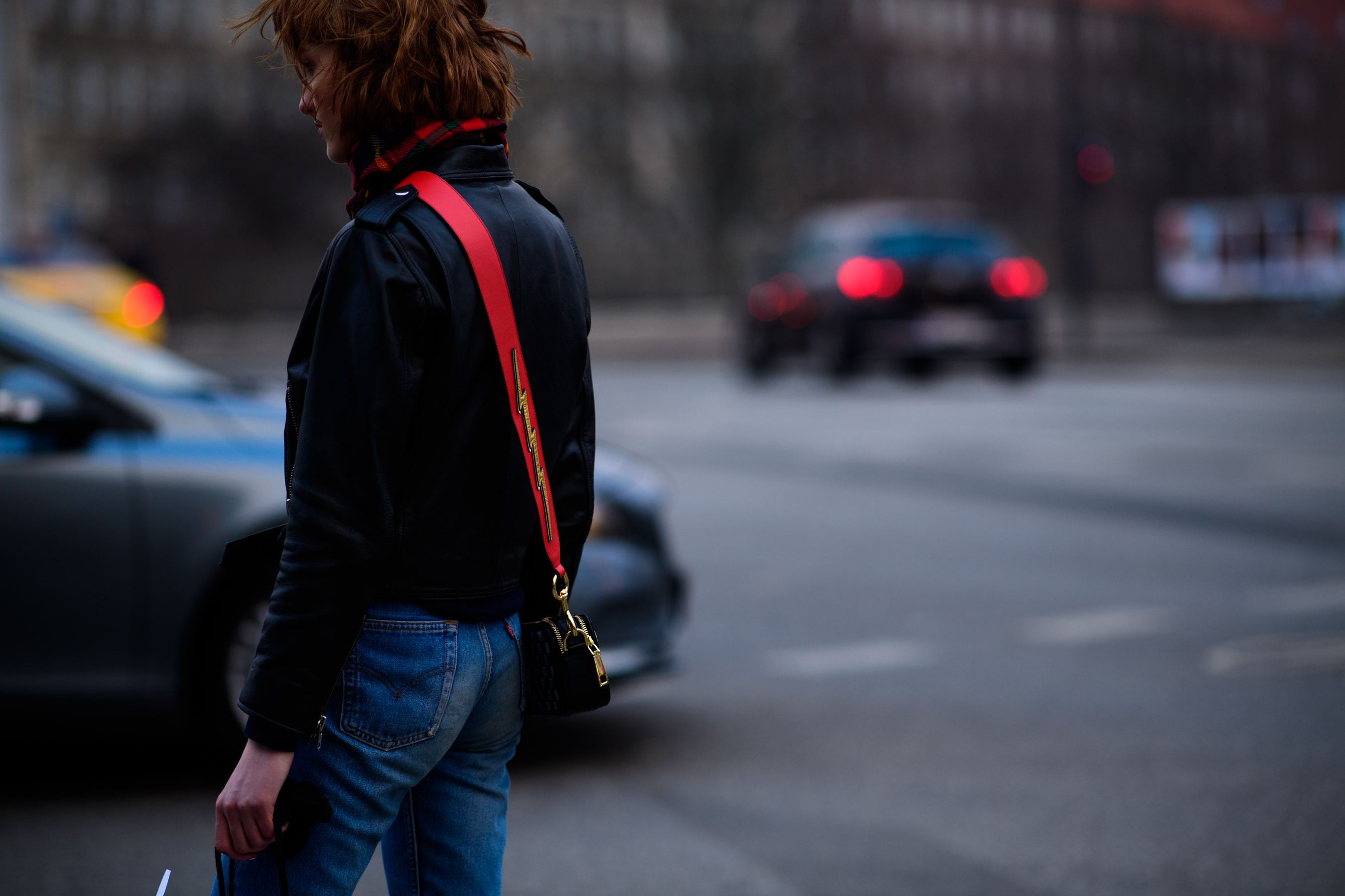 Woman wearing black jacket