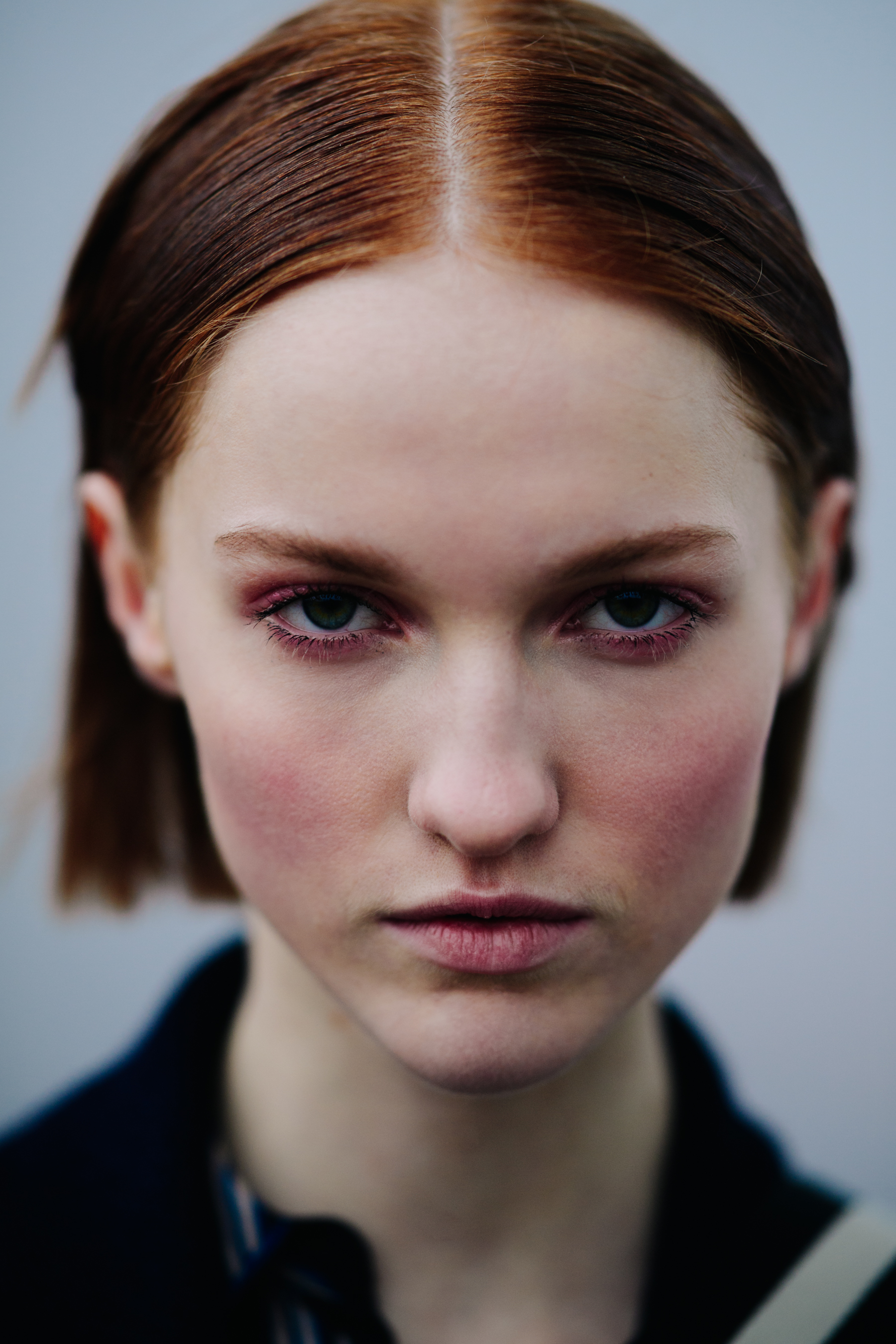Portrait of model with ginger head