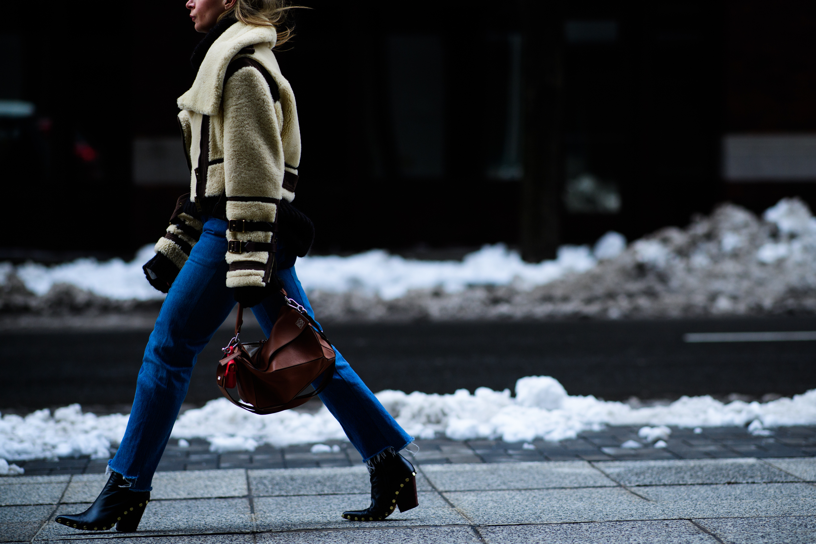 Woman wearing Burberry Loewe Vetements