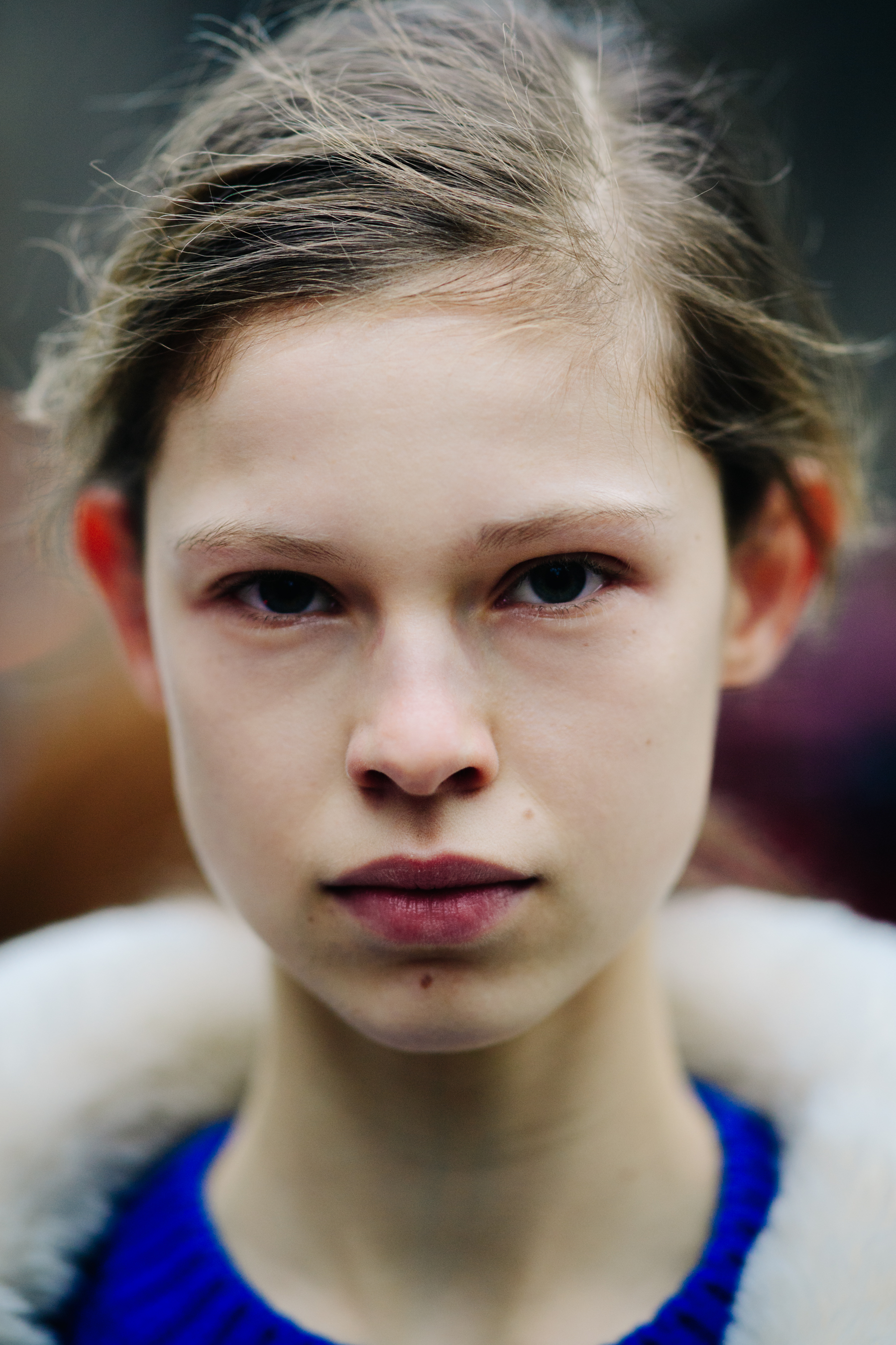 Portrait of model with brown hair