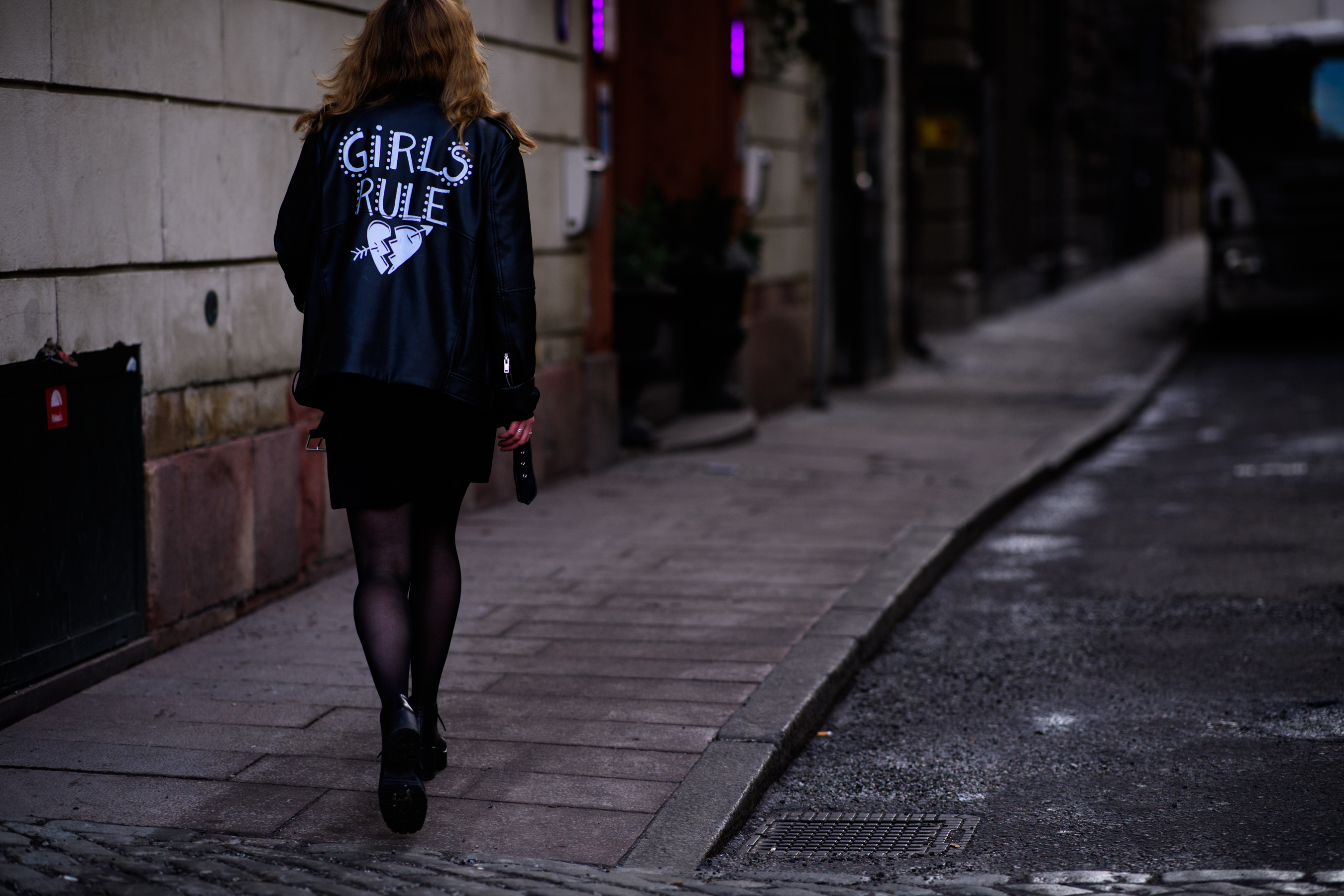 Woman wearing all black