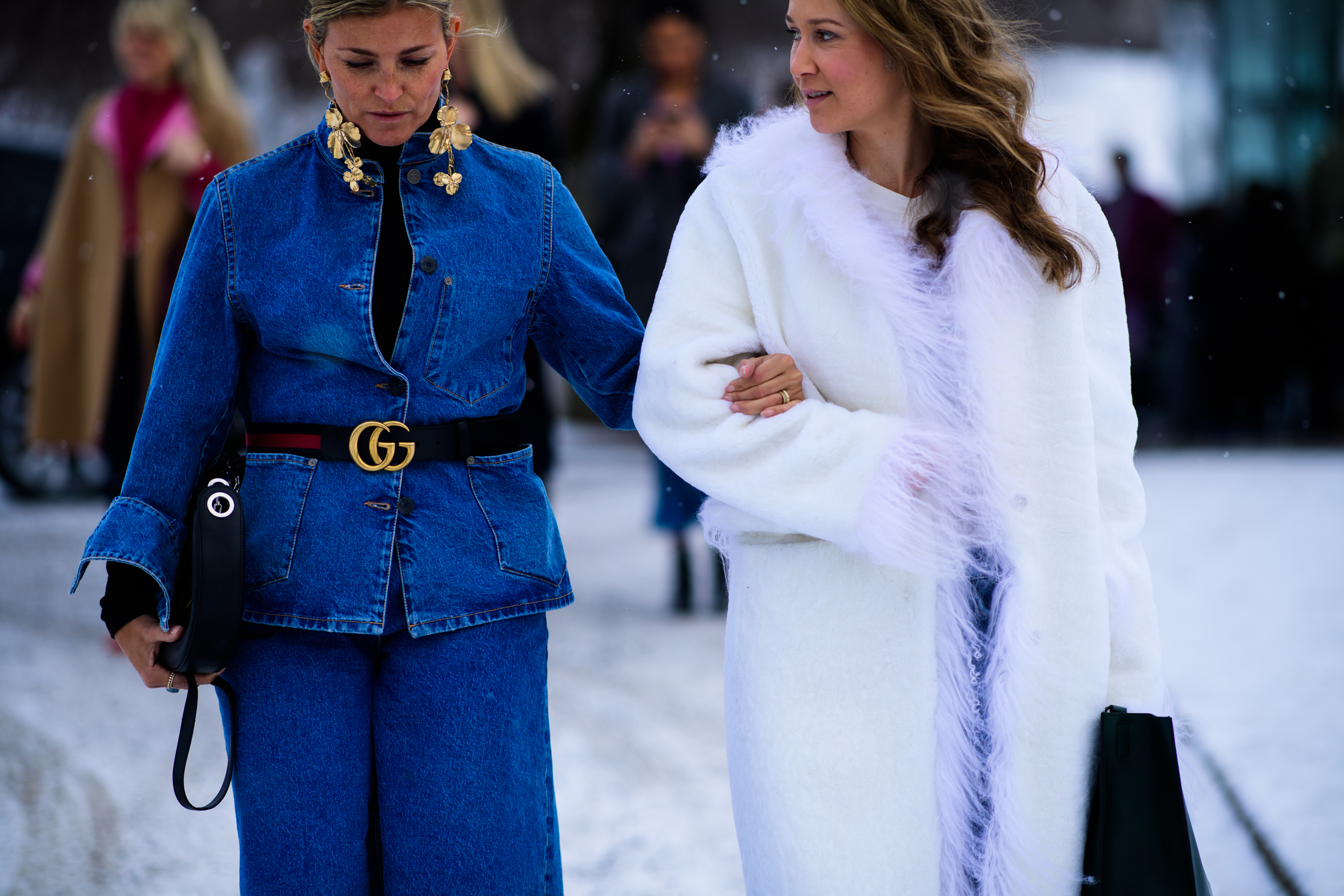 Woman wearing Gucci belt