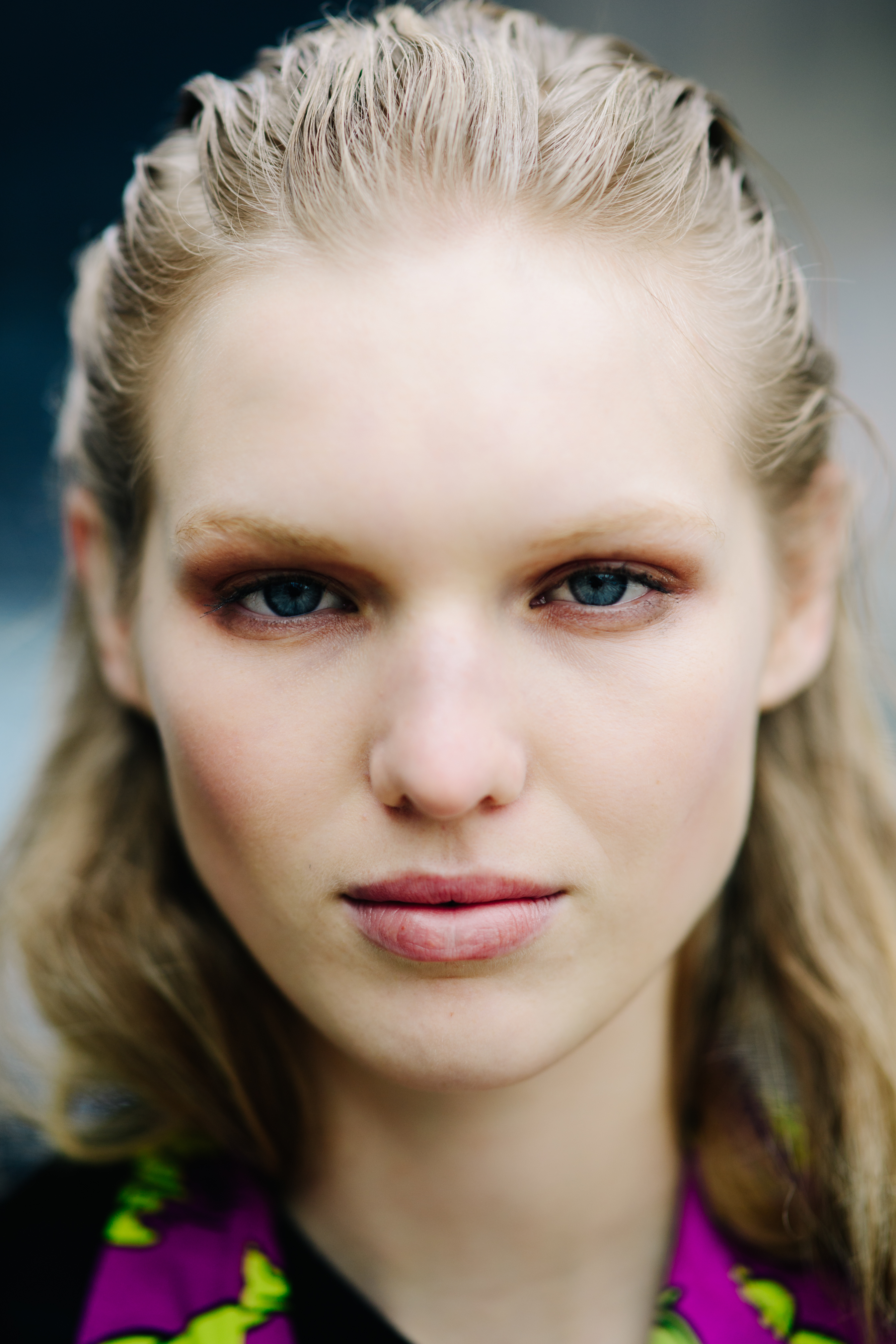 Portrait of model with blue eyes
