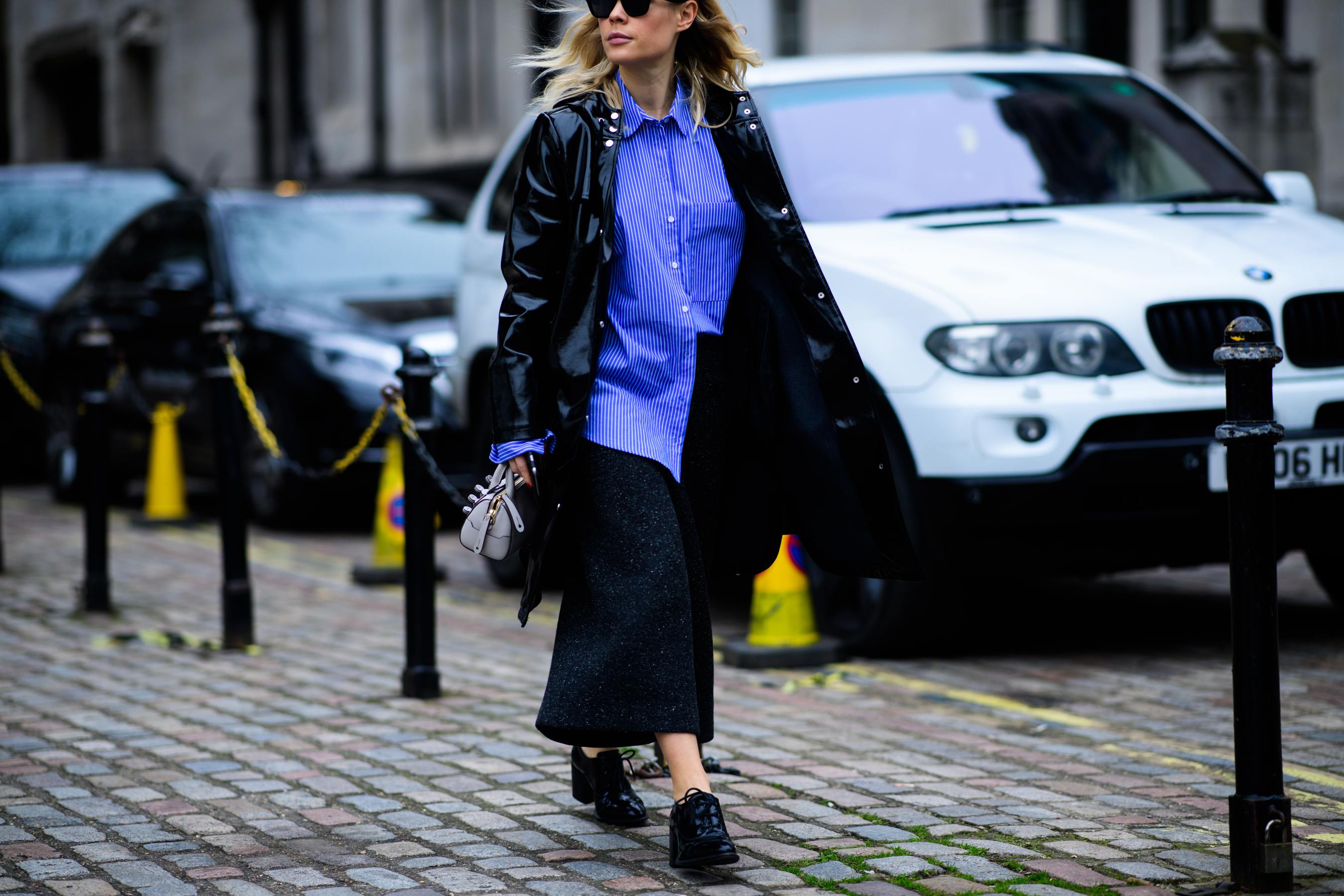 Woman wearing blue shirt