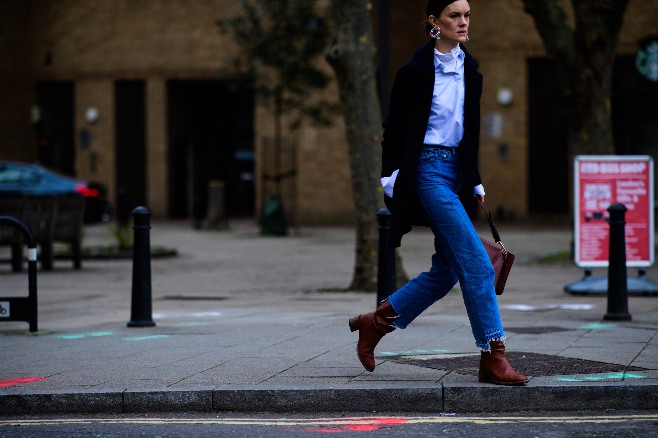 Woman wearing blue shirt