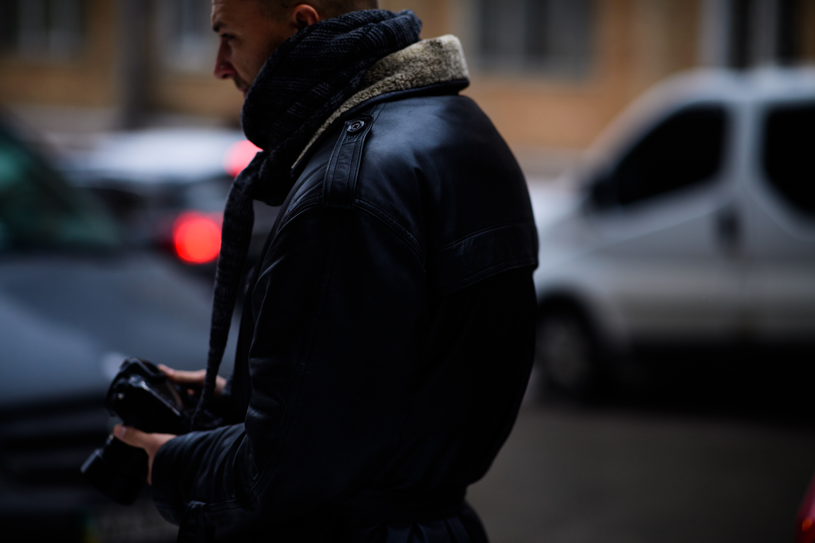 Man wearing scarf